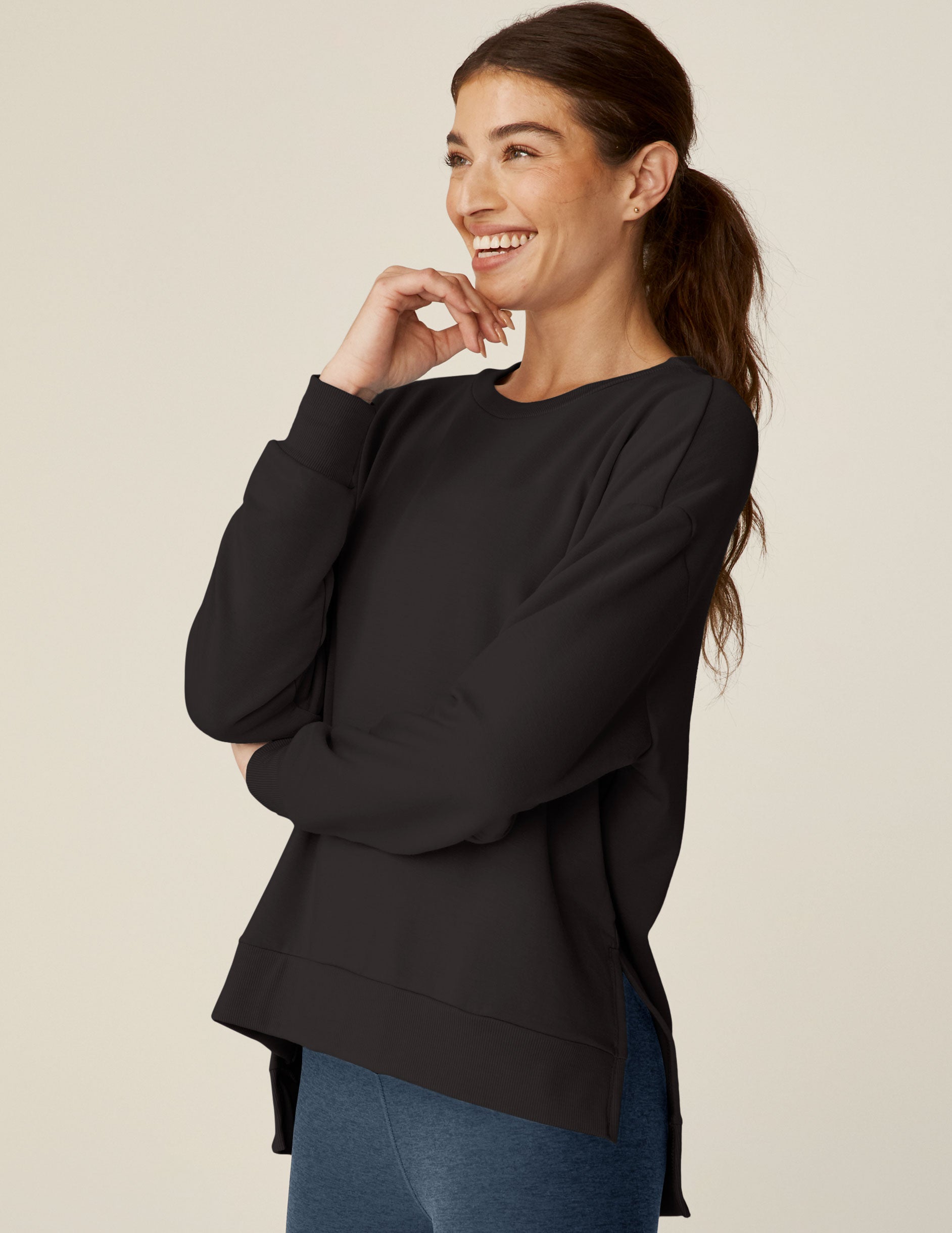 black long sleeve pullover.