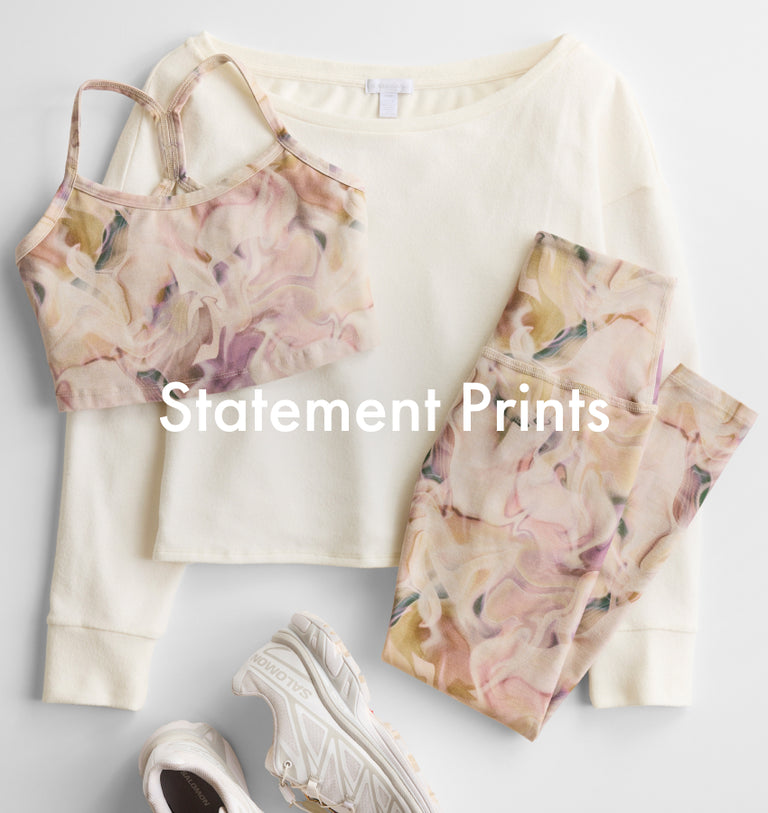 earthen swirl flatlay with luxe fleece let loose pullover.