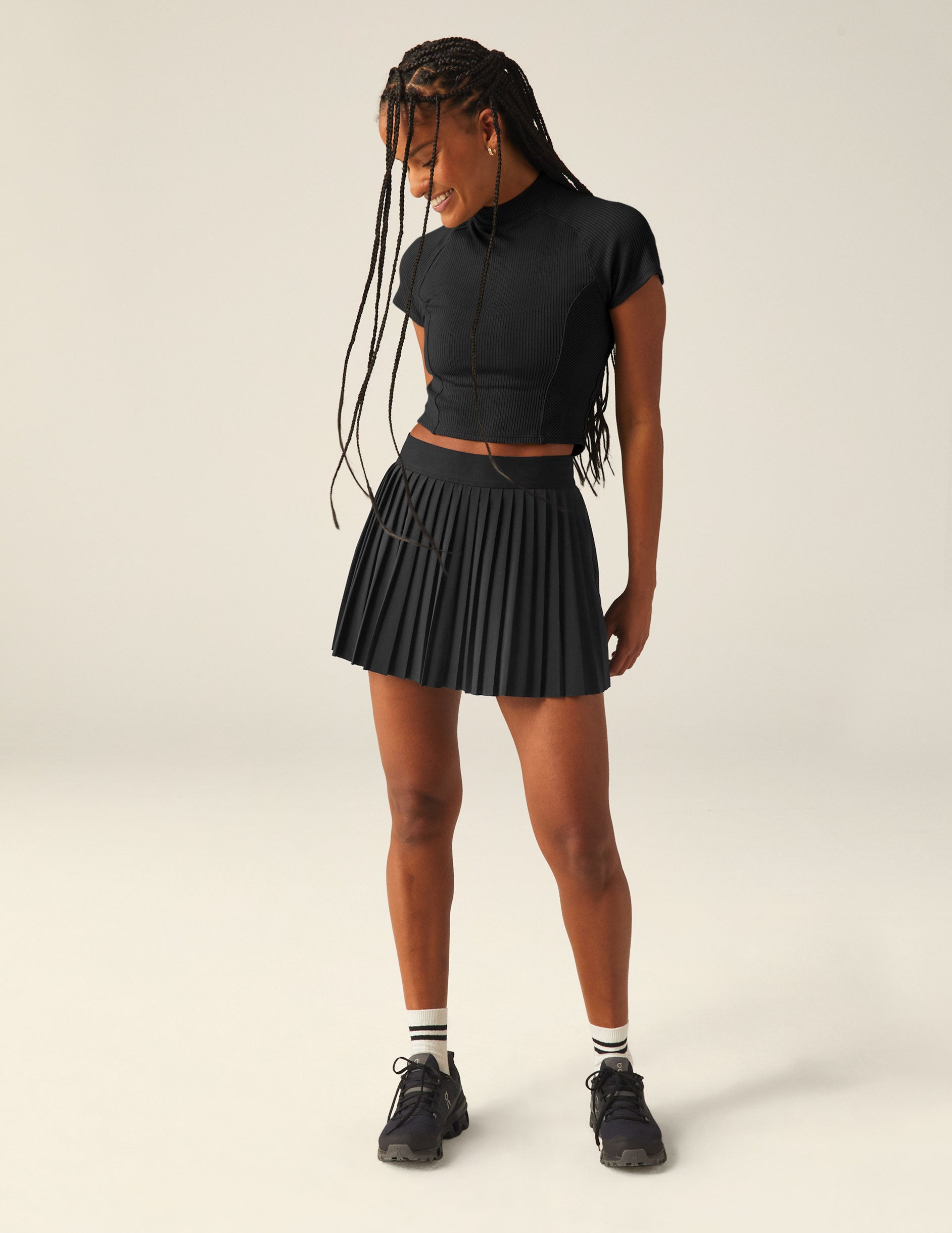black rib cropped top