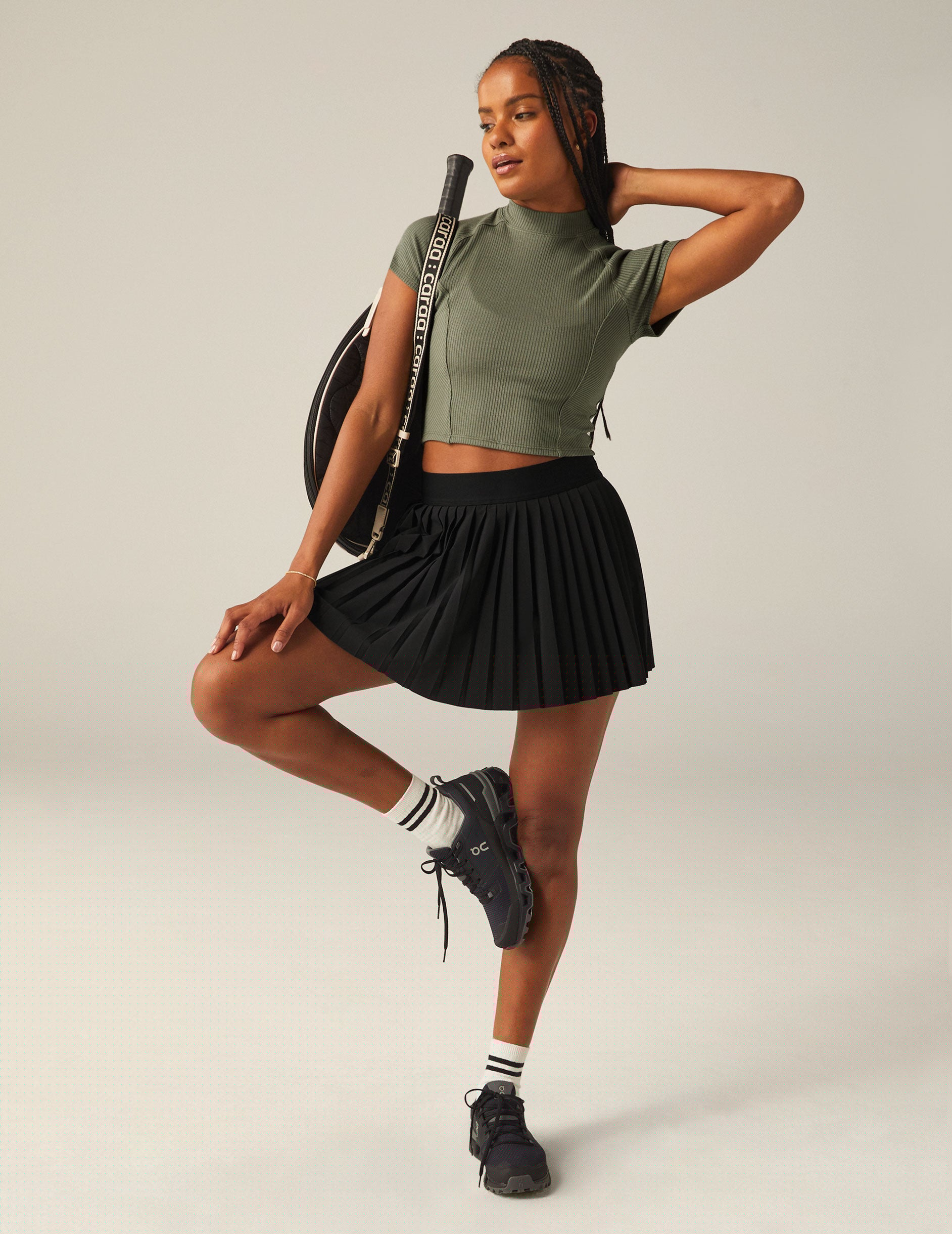 green rib crop top