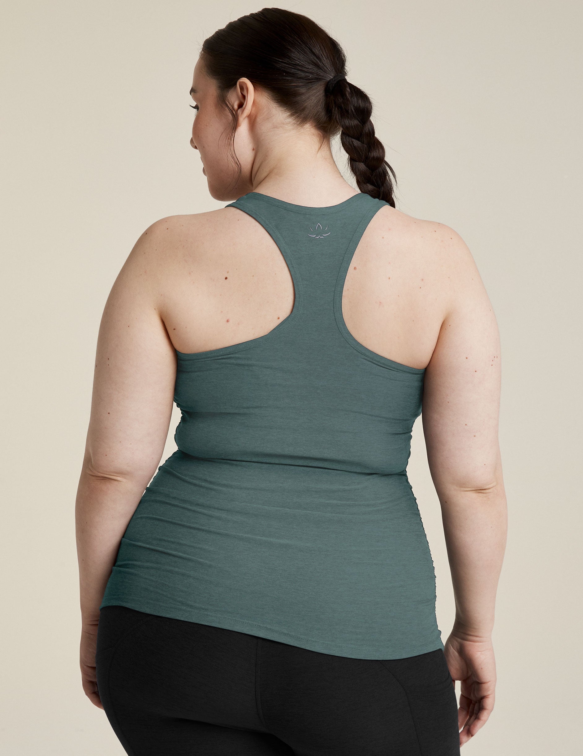 blue racerback maternity tank top.