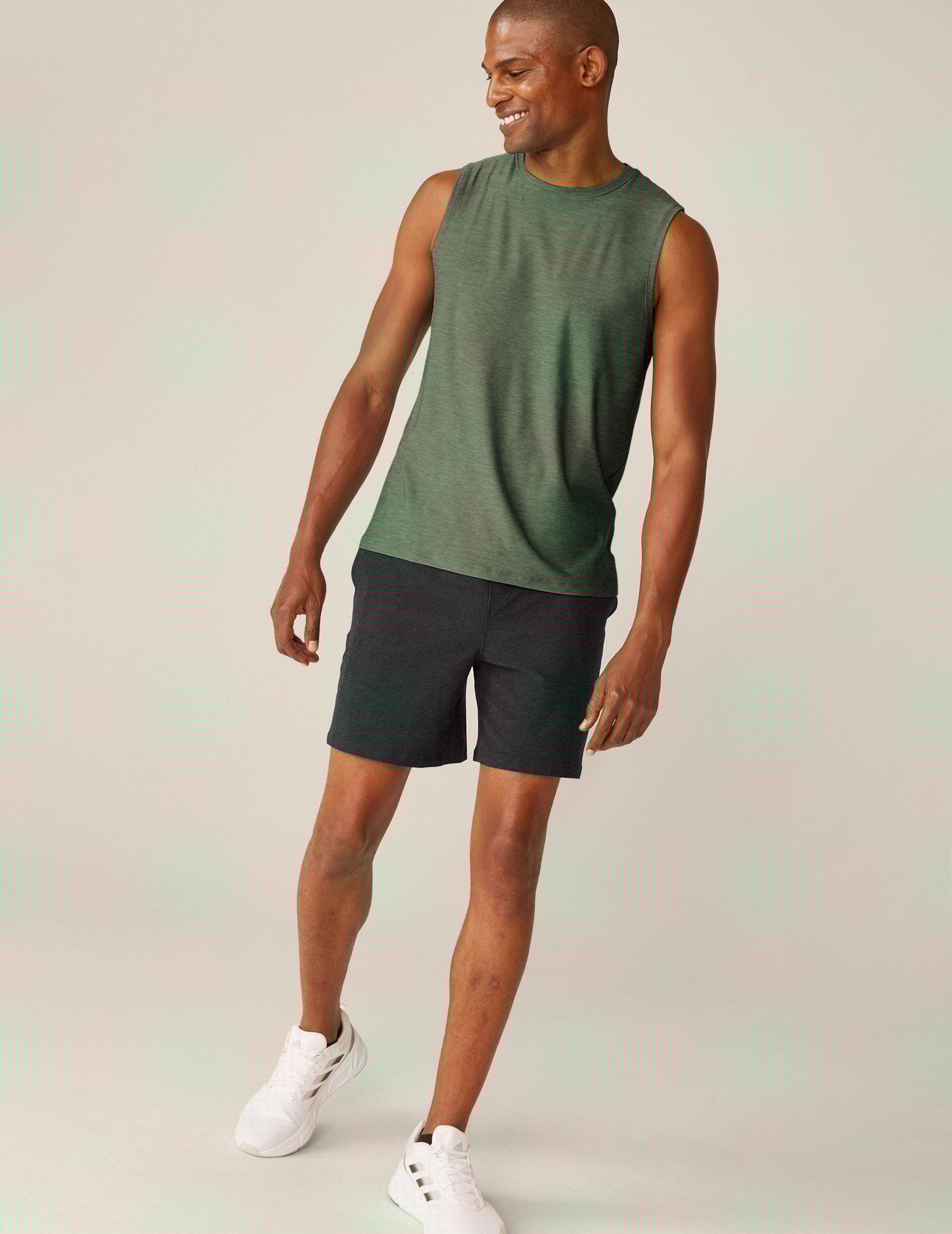 green mens sleeveless muscle tank top.