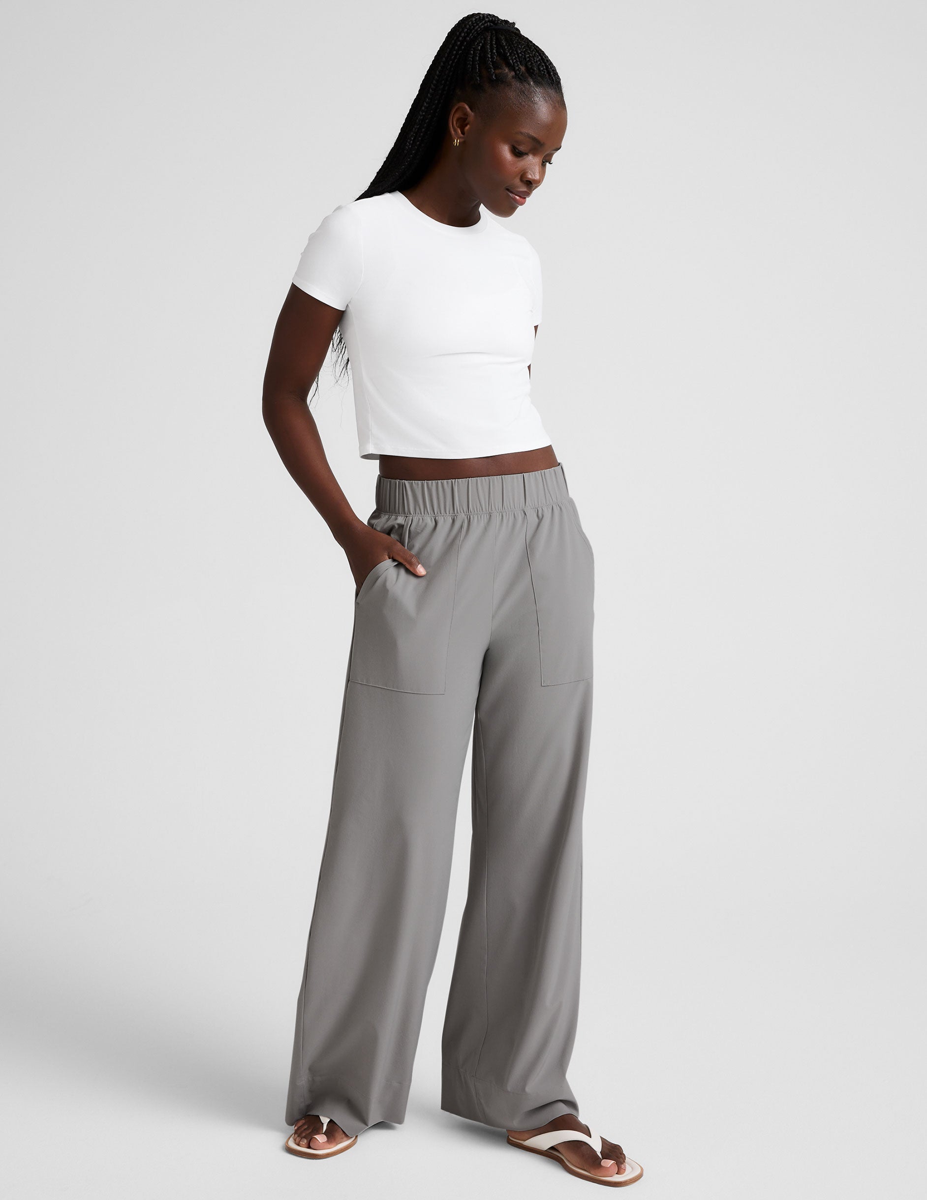 white cropped baby tee.
