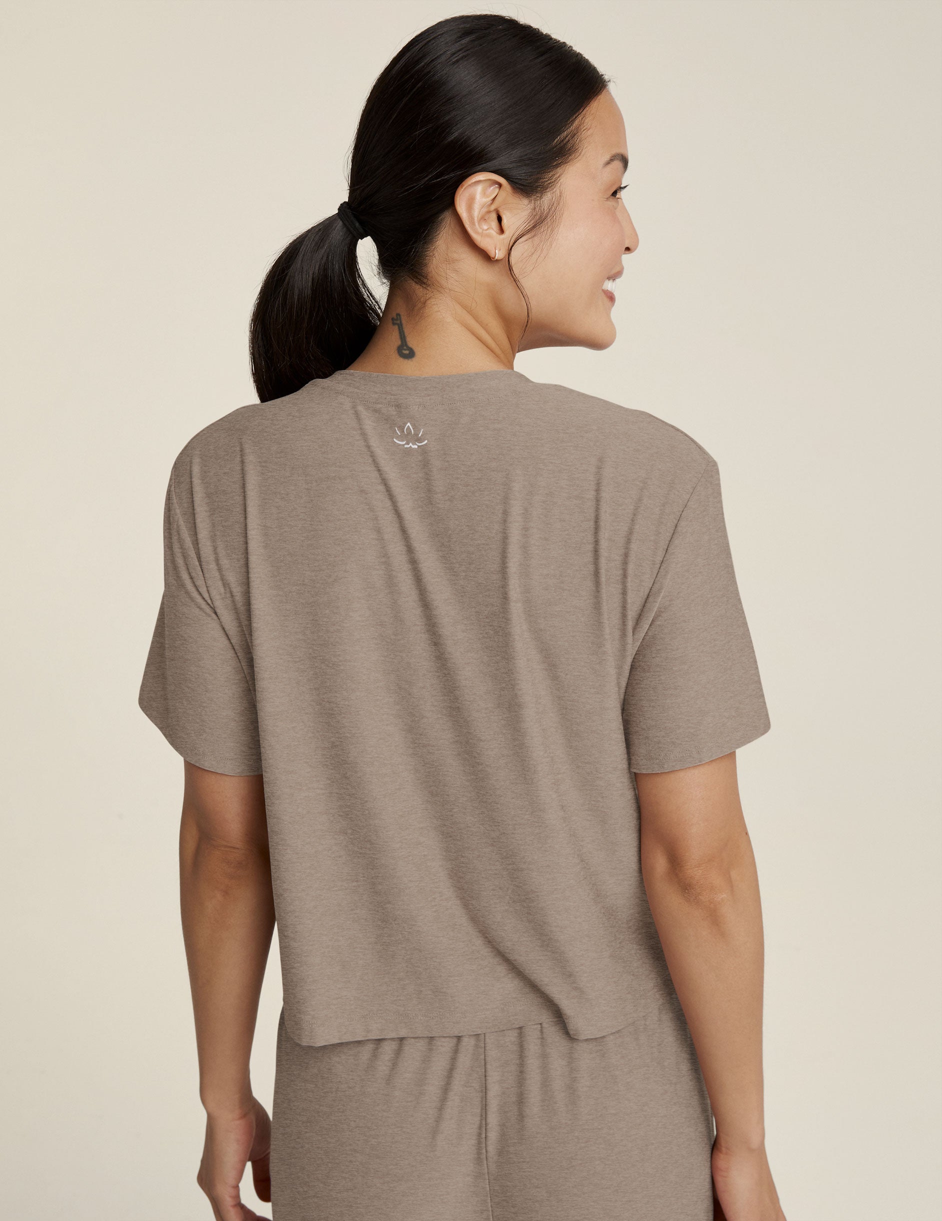 brown crop sleep tee