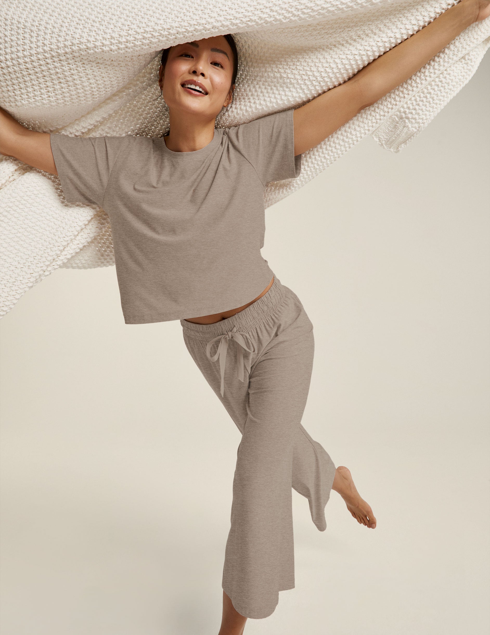 brown crop sleep tee