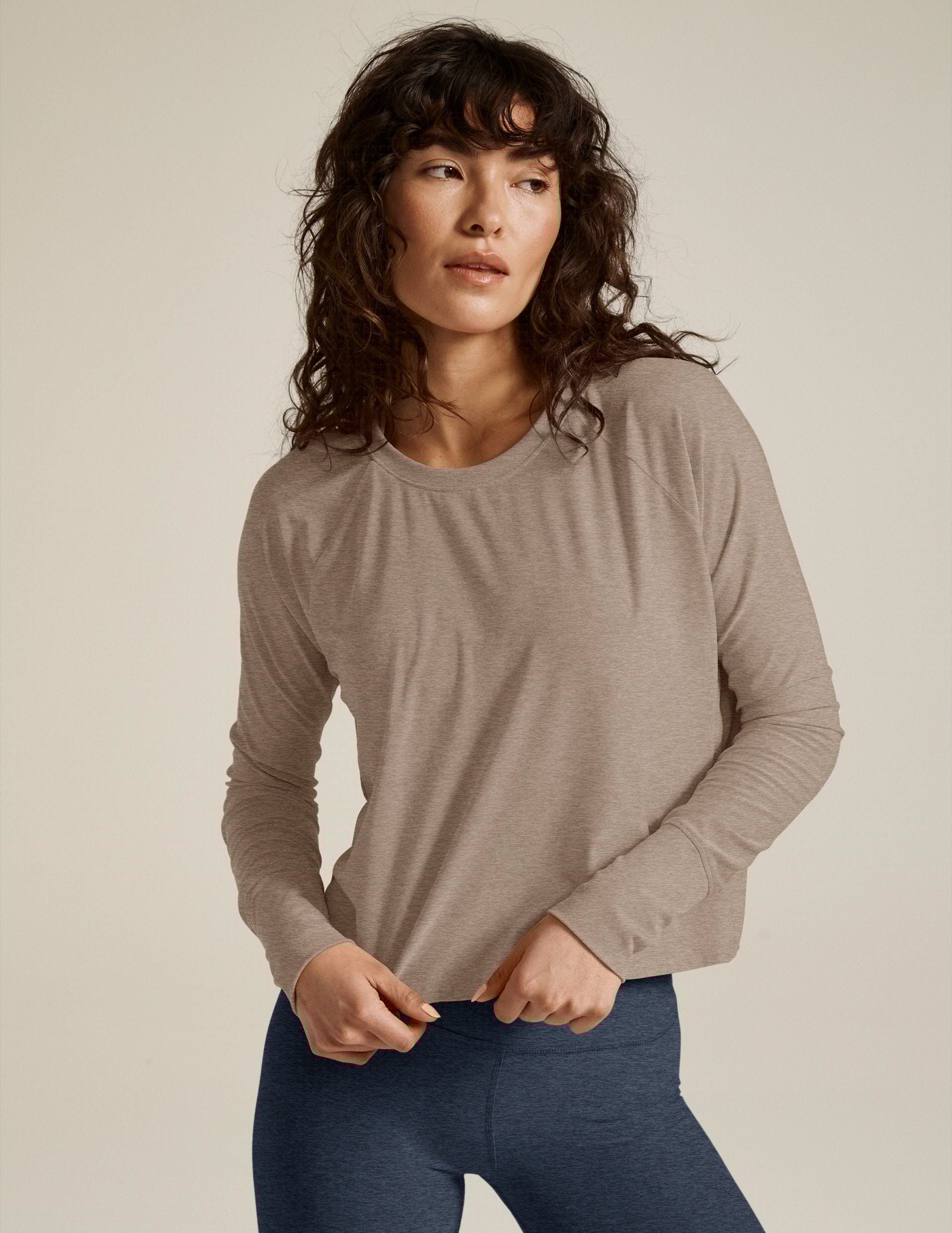 brown long sleeve pullover