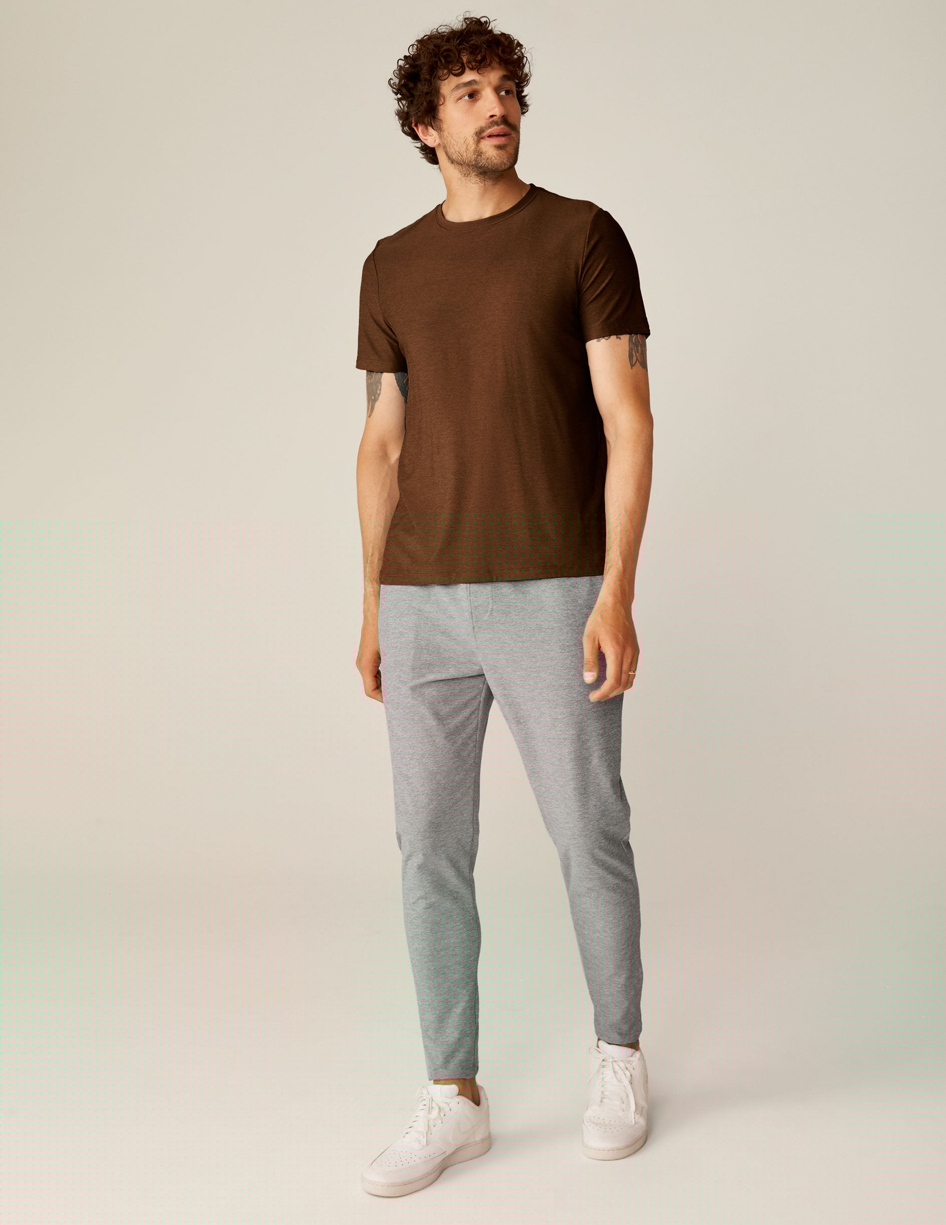 mens brown short sleeve top