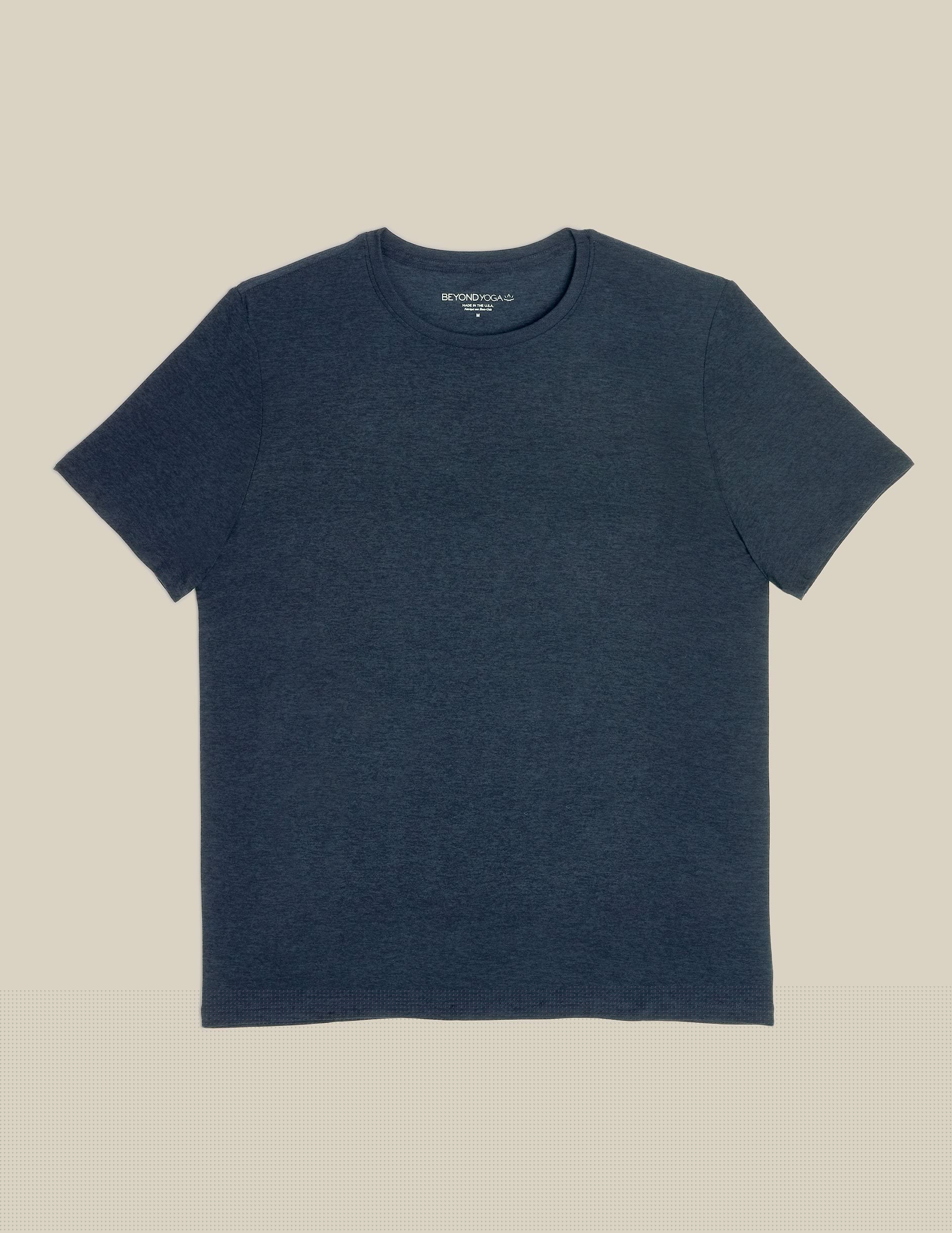 blue men's t-shirt.
