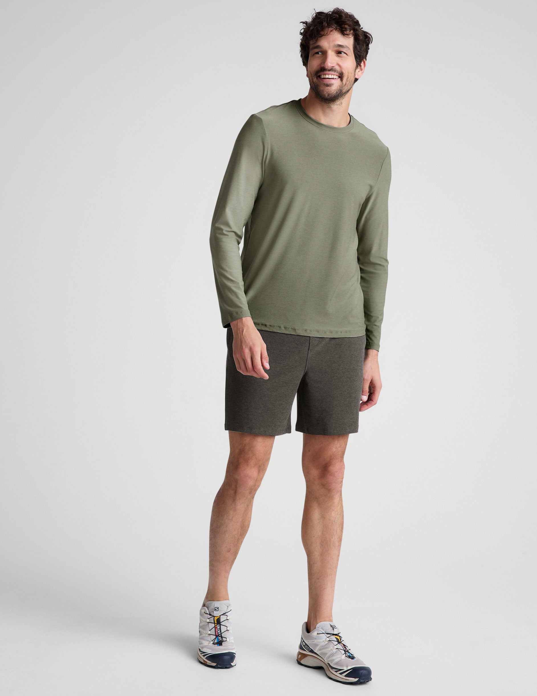 green men's long sleeve crew neck top.