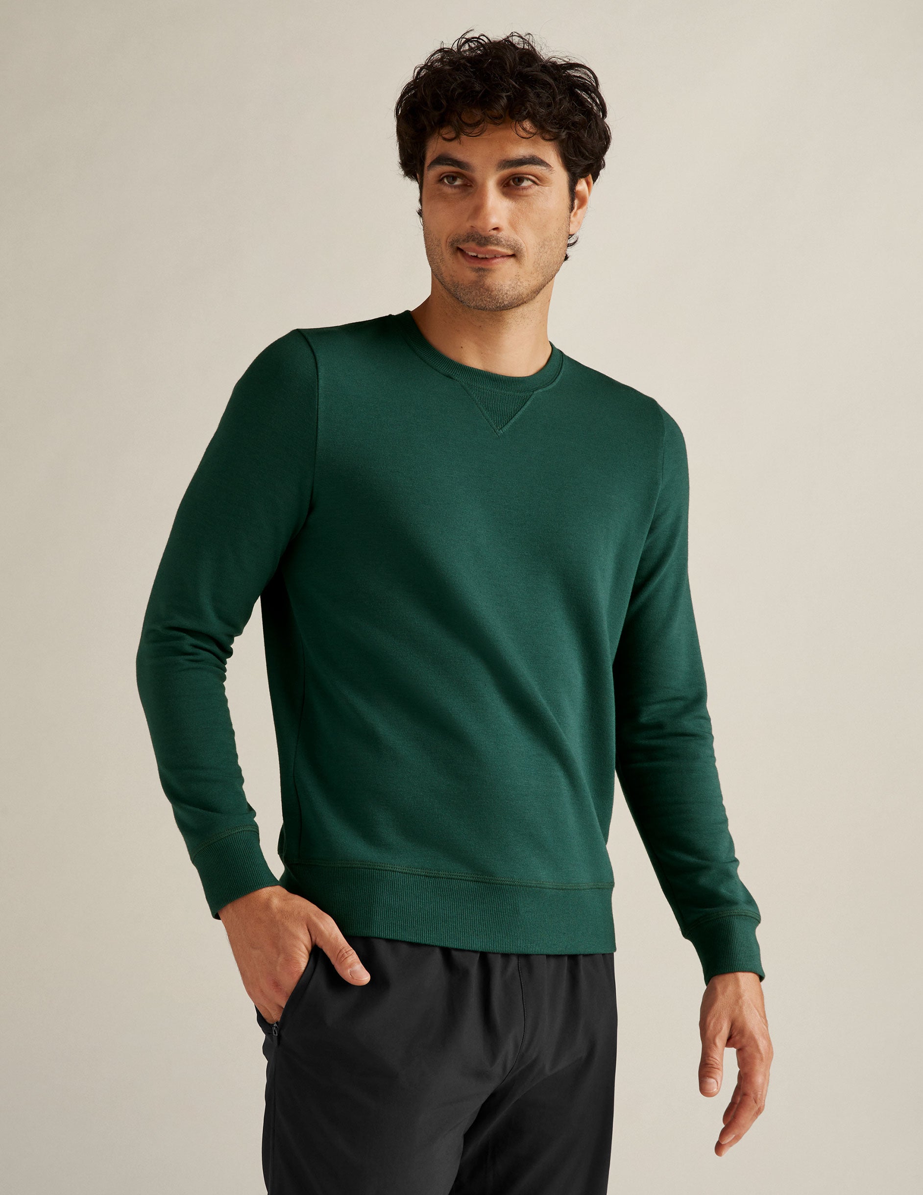 green mens crew neck pullover sweater.