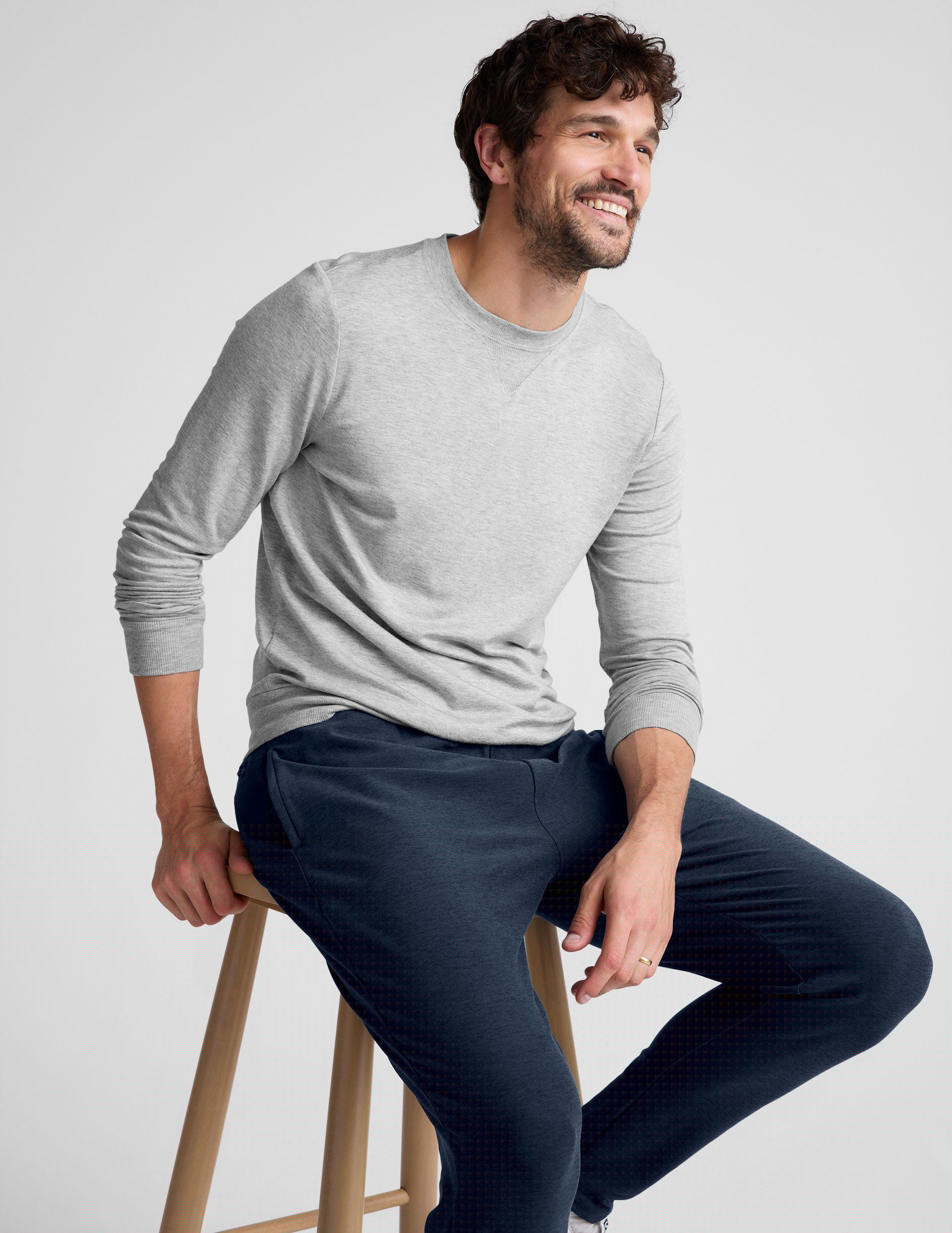 gray mens long sleeve pullover