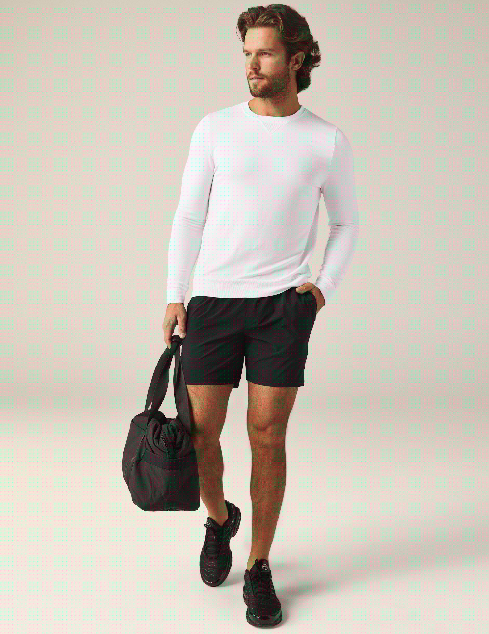 white mens long sleeve pullover.