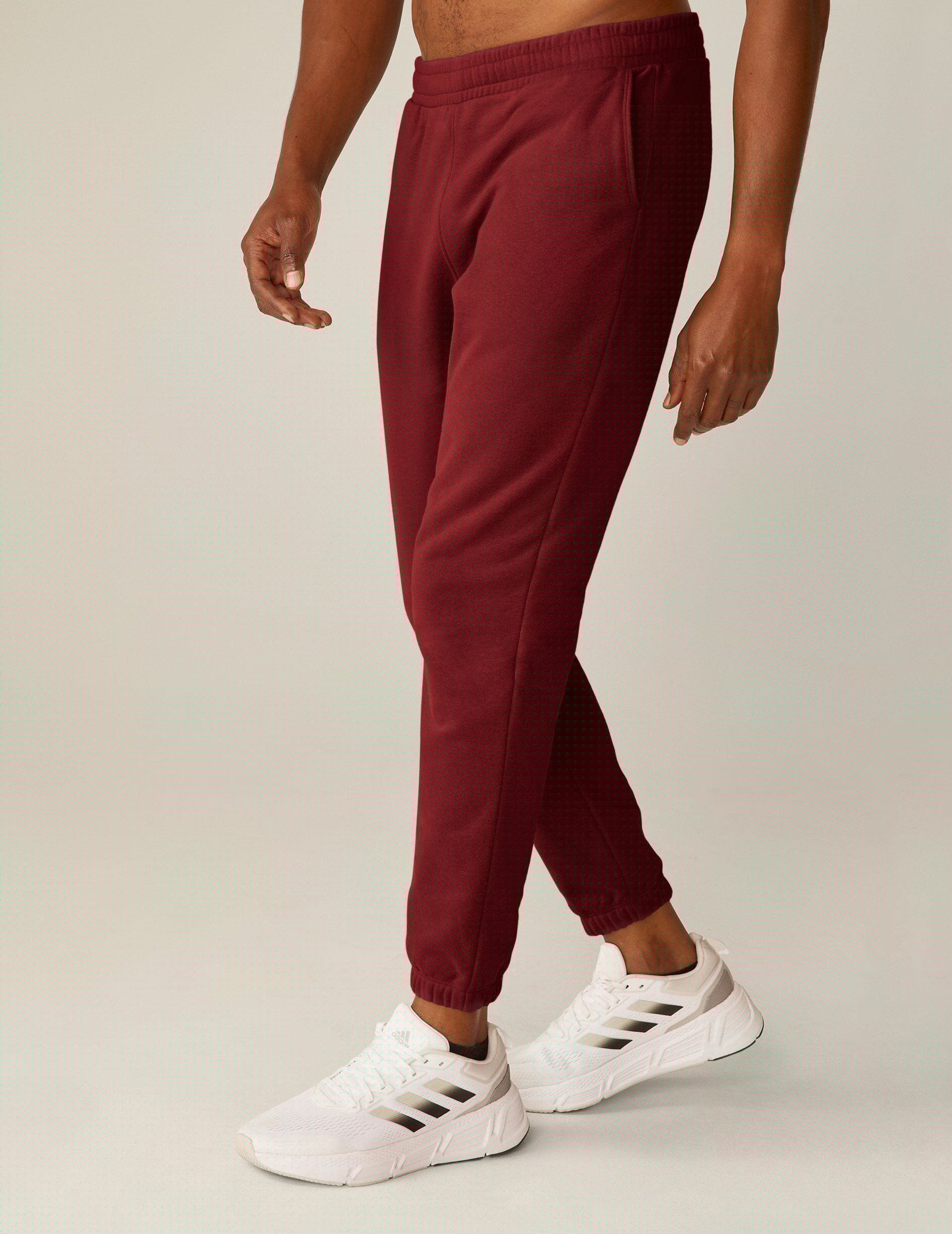 red men's sweatpants with pockets.