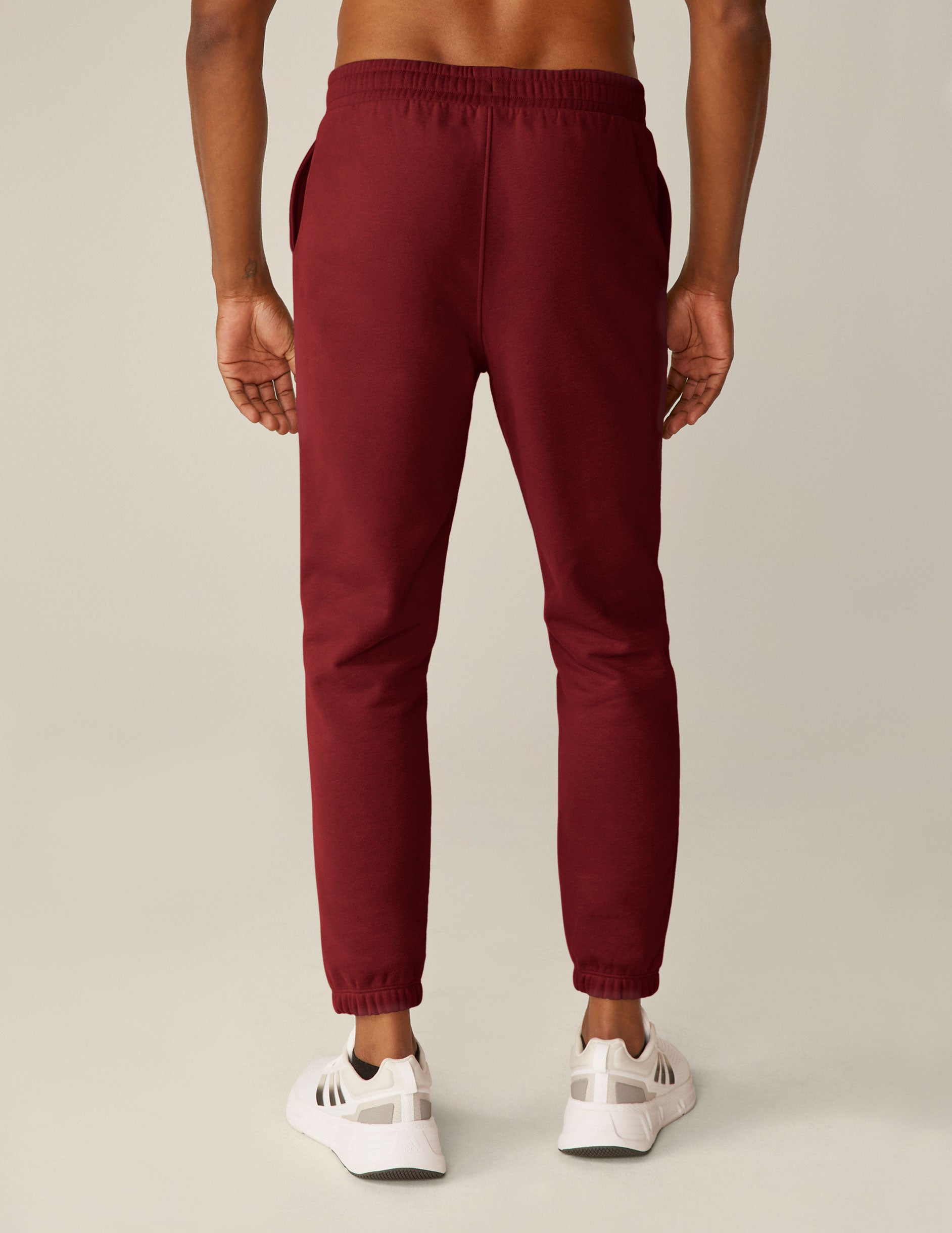 red men's sweatpants with pockets.