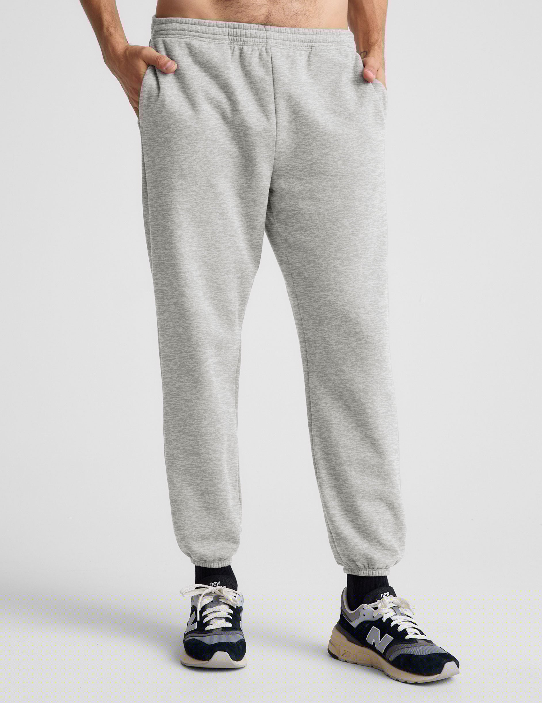 gray men's sweatpants.