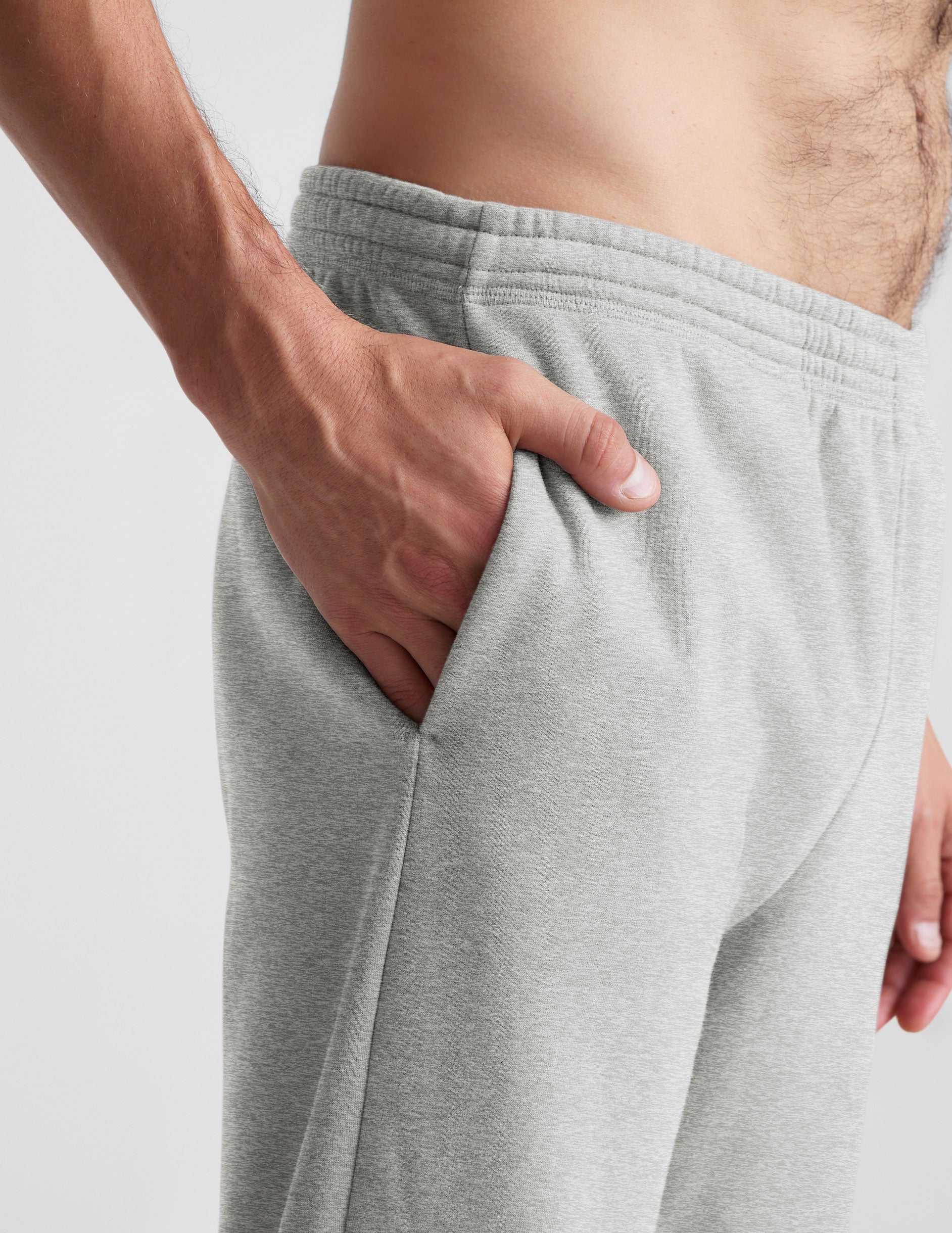gray men's sweatpants.