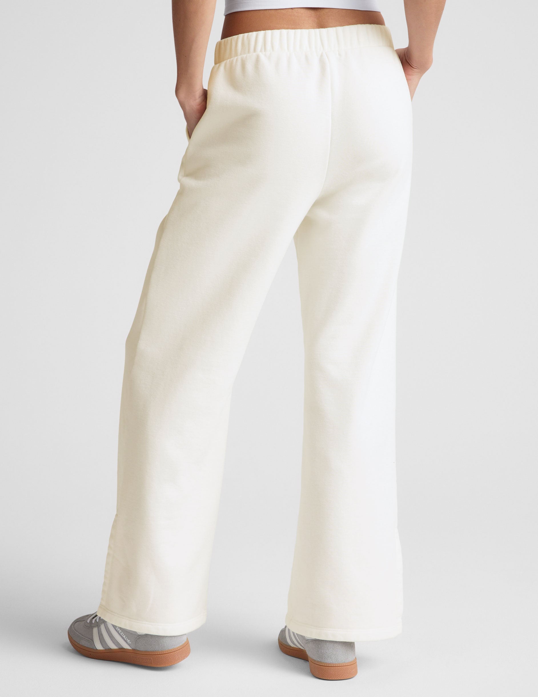 white wide leg sweatpant