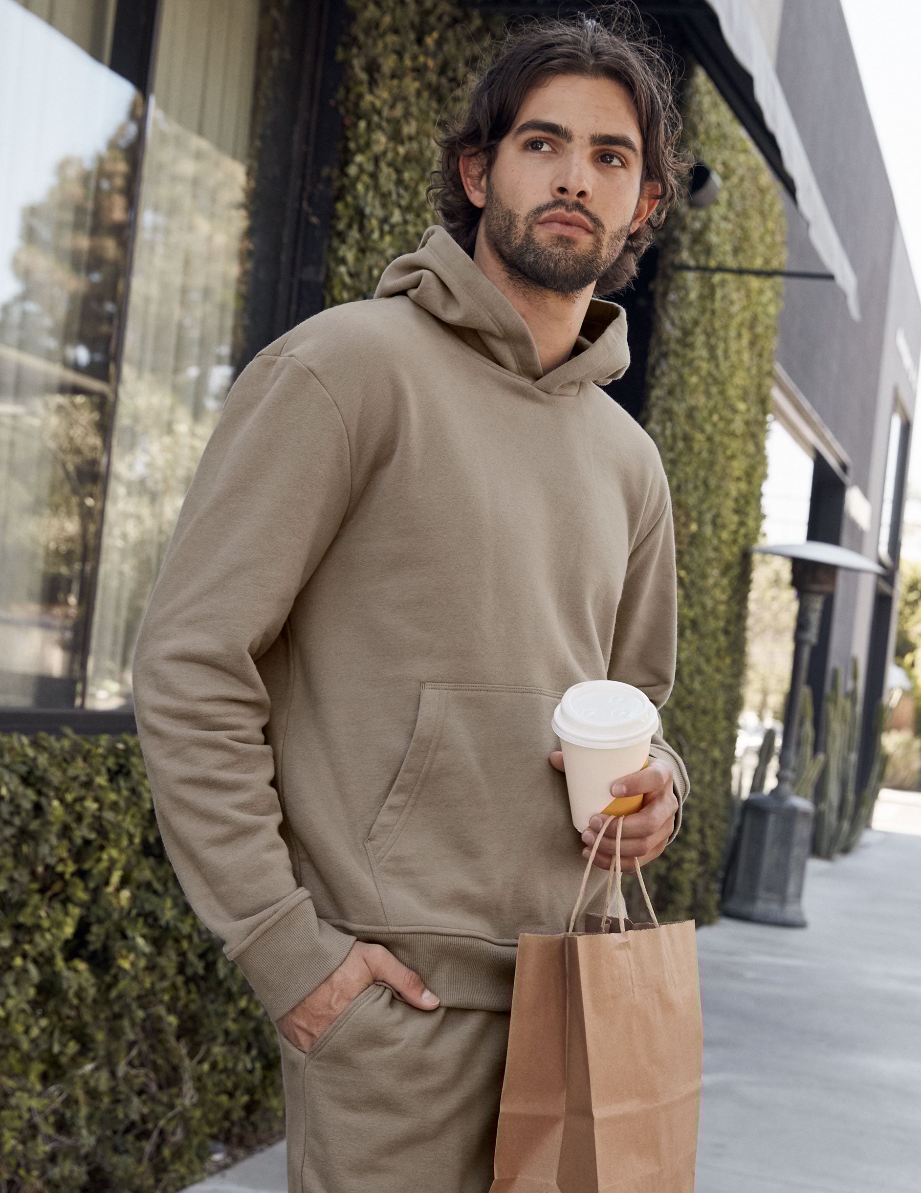 brown mens hoodie.