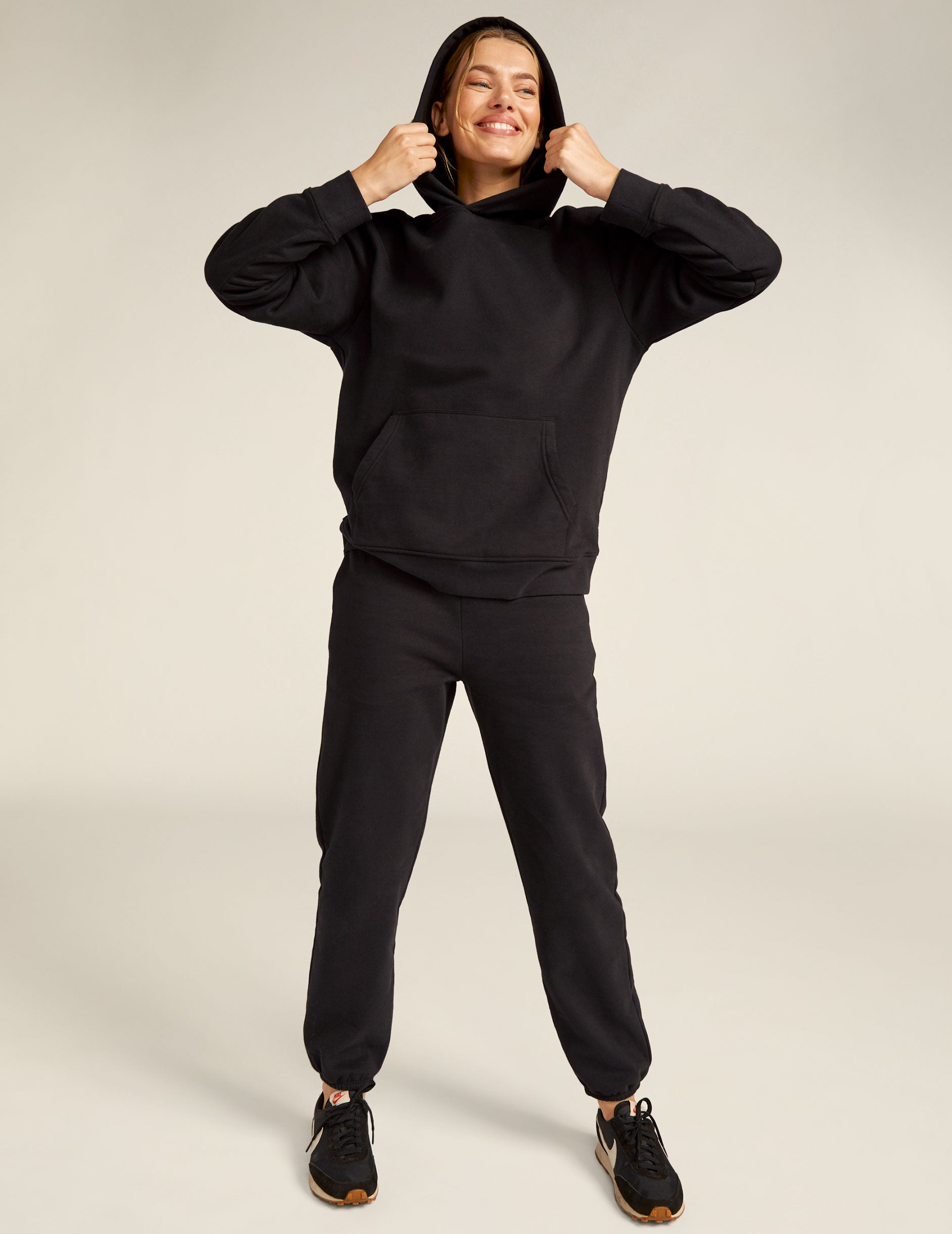 black unisex hoodie.