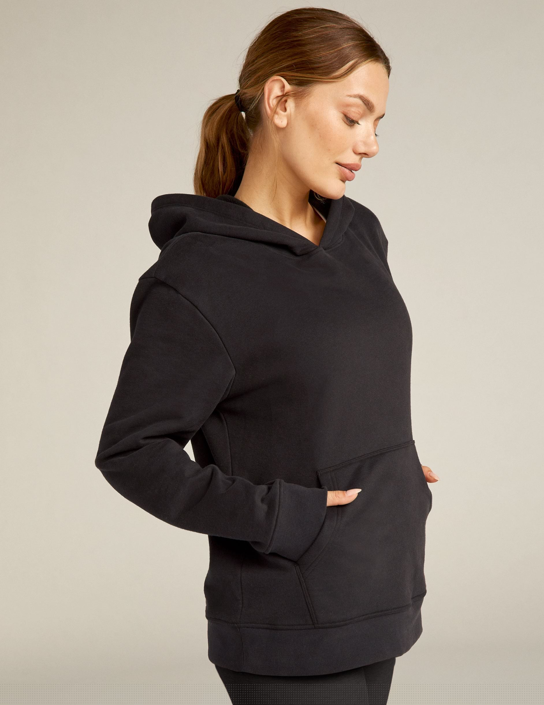 black unisex hoodie.