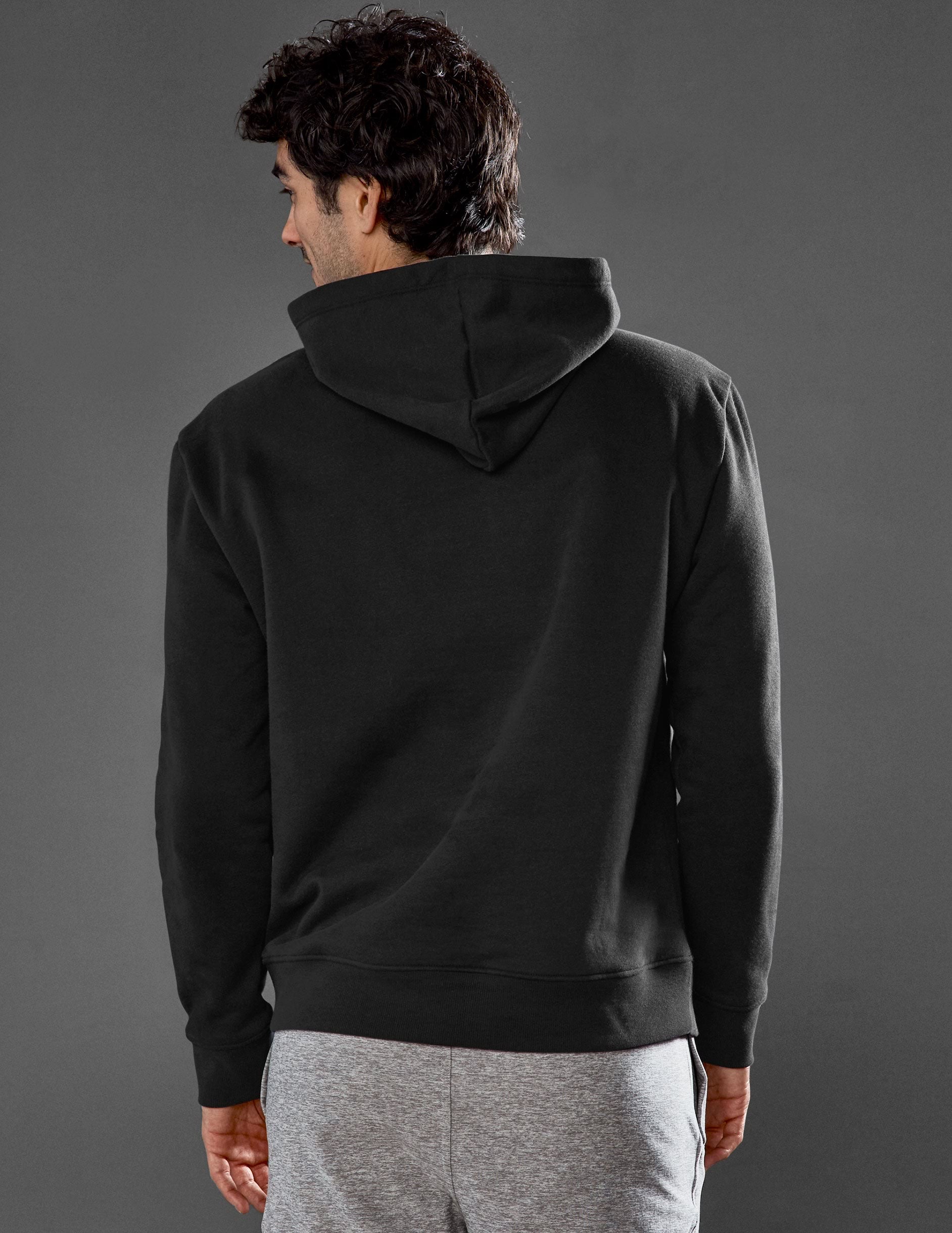 black unisex hoodie.