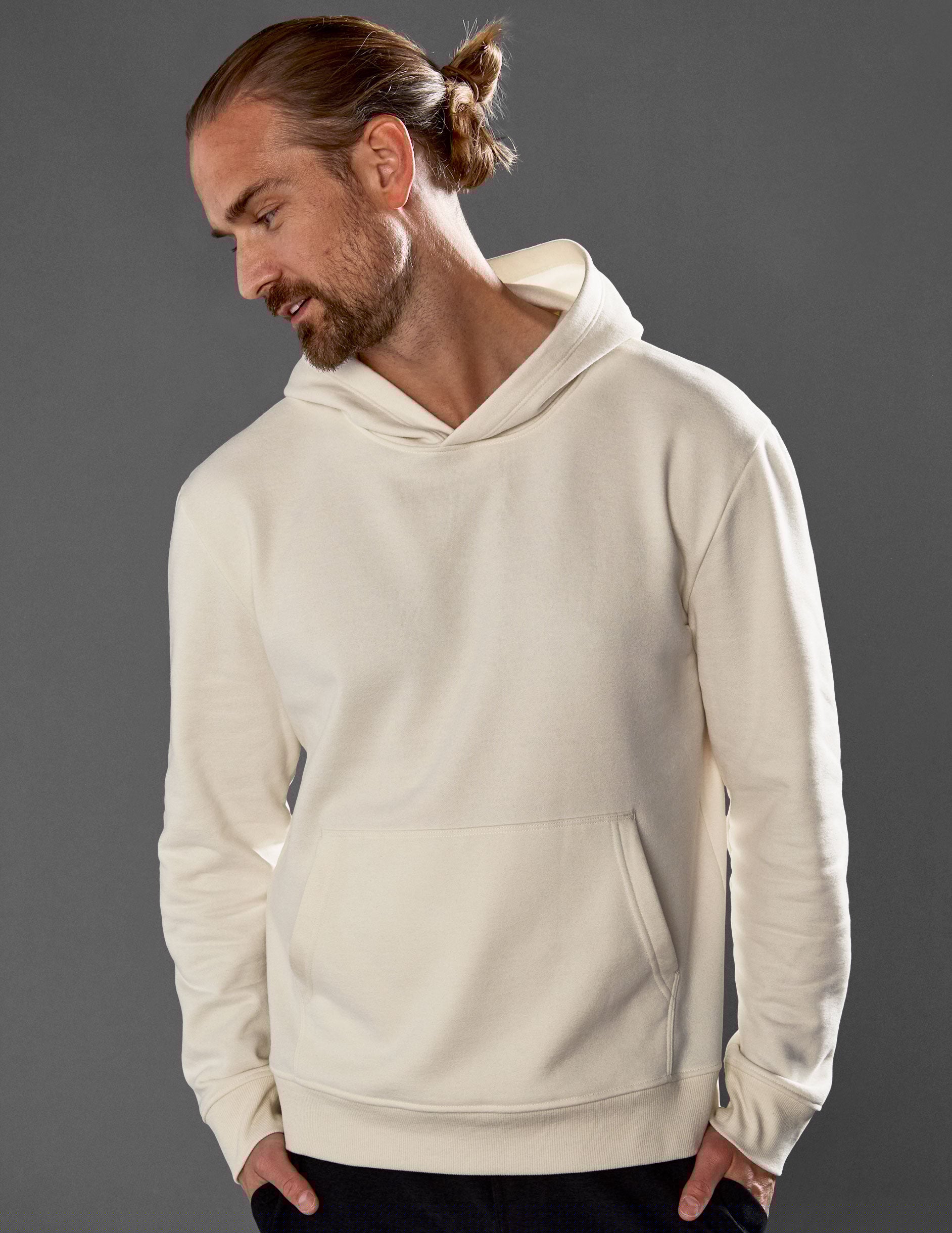 white unisex hoodie.