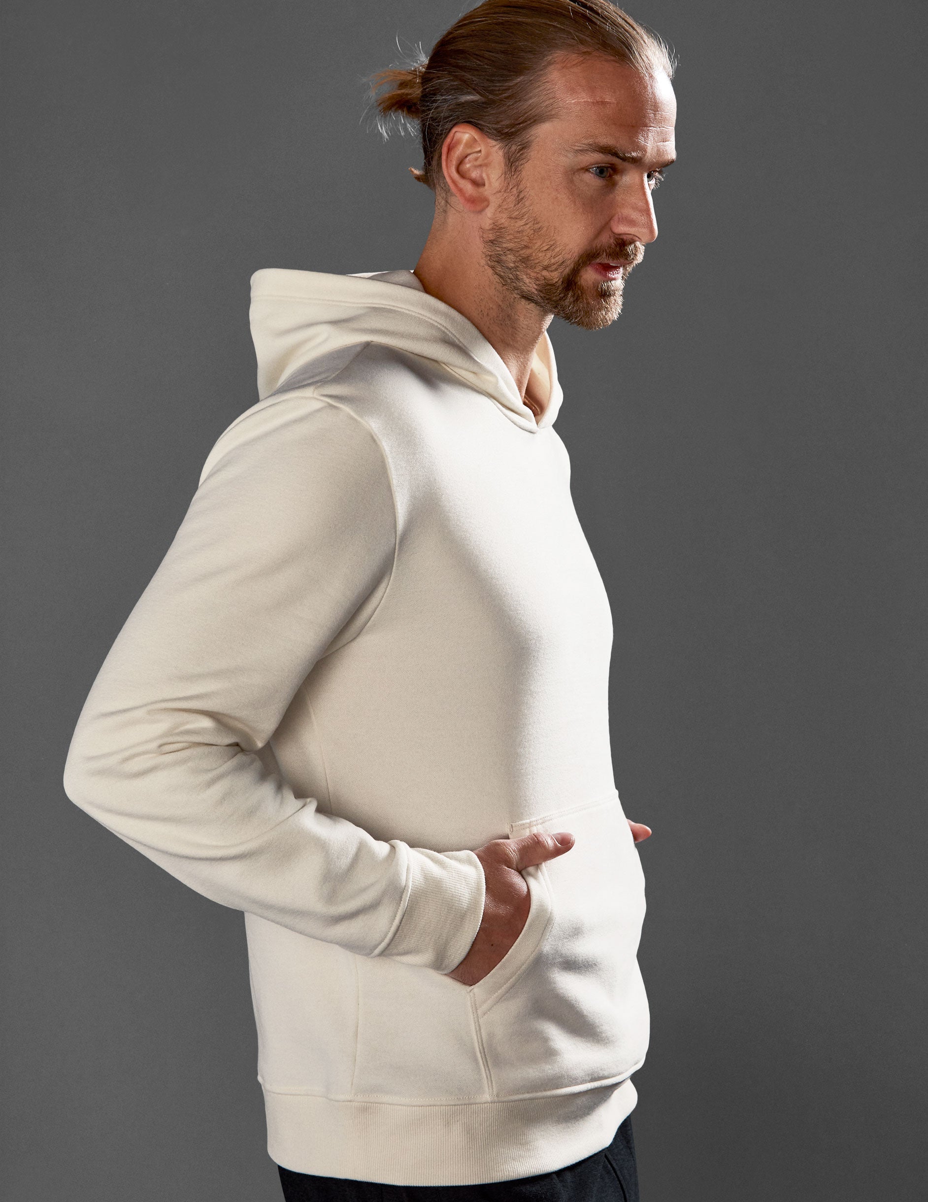 white unisex hoodie.