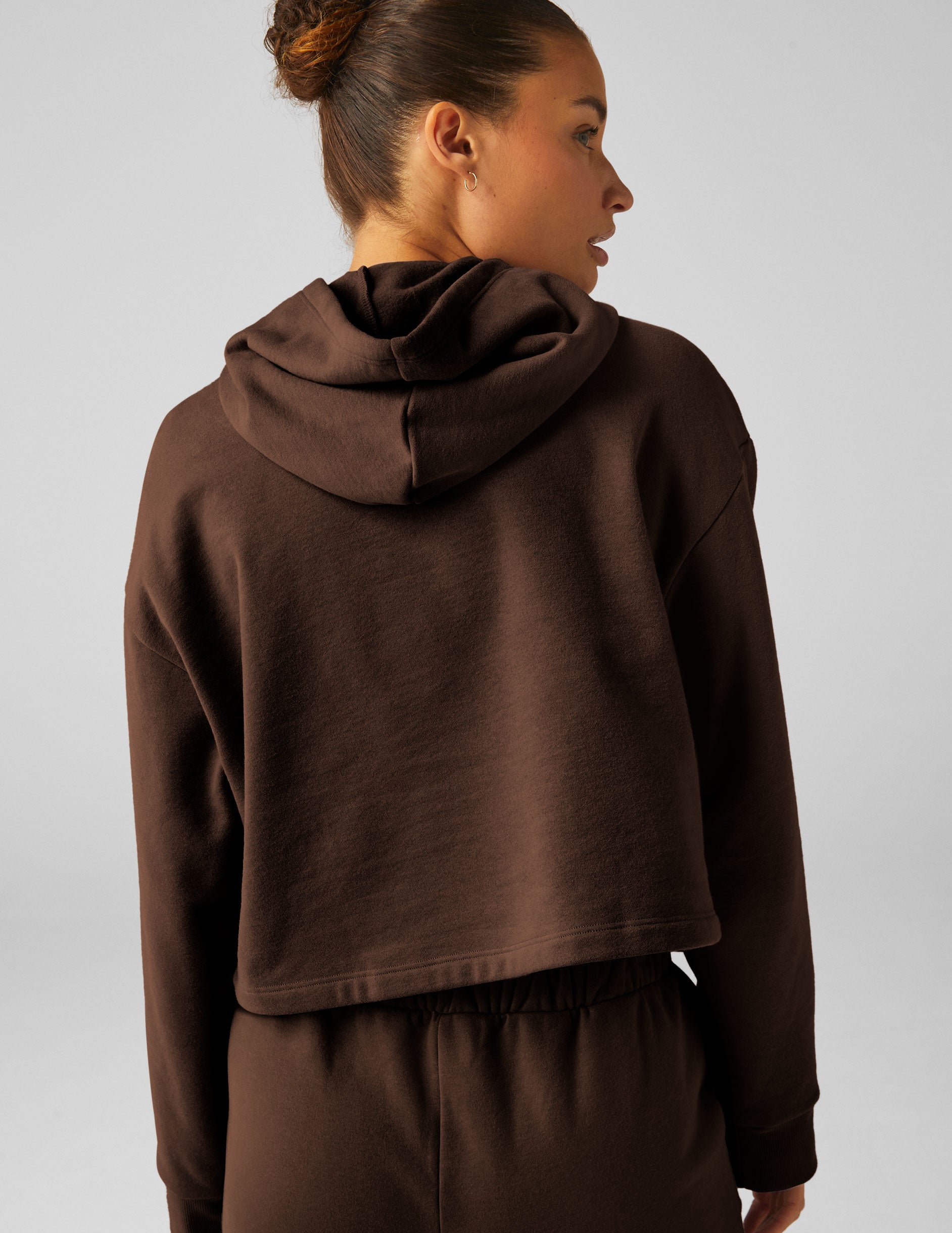 brown cropped hoodie.