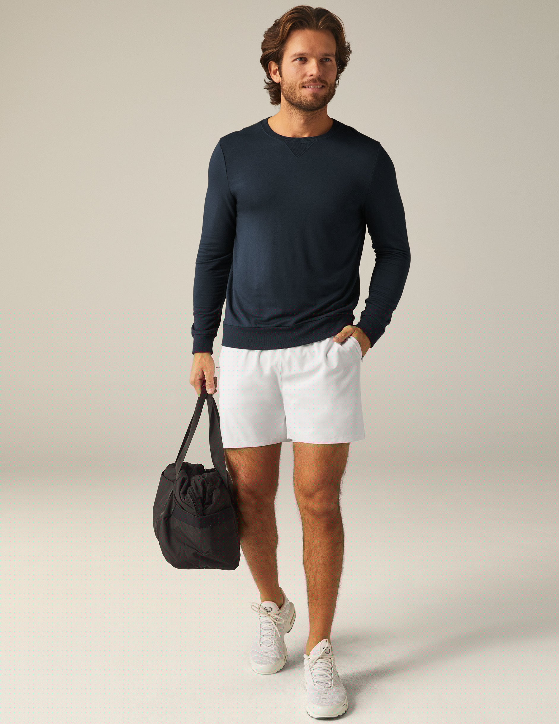 white mens lined shorts.