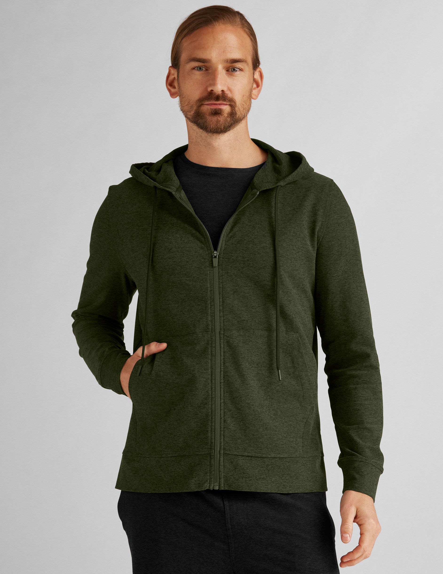 green mens zip up hoodie