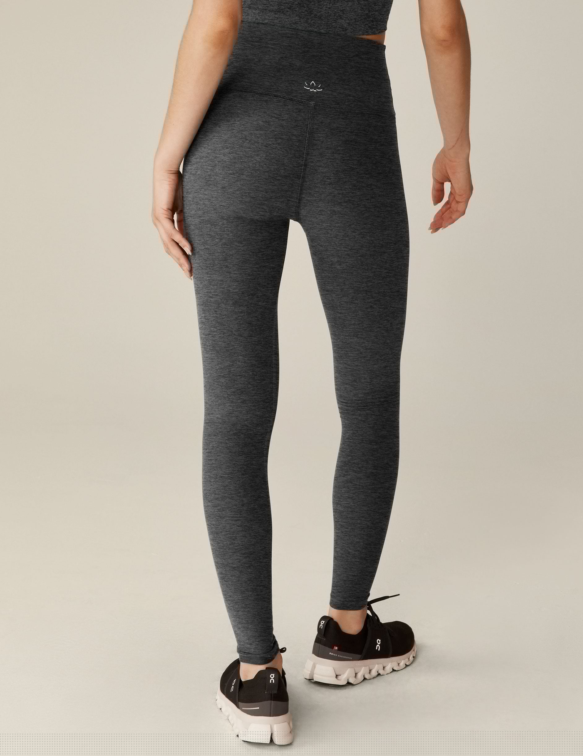 black-charcoal high-waisted full length leggings.