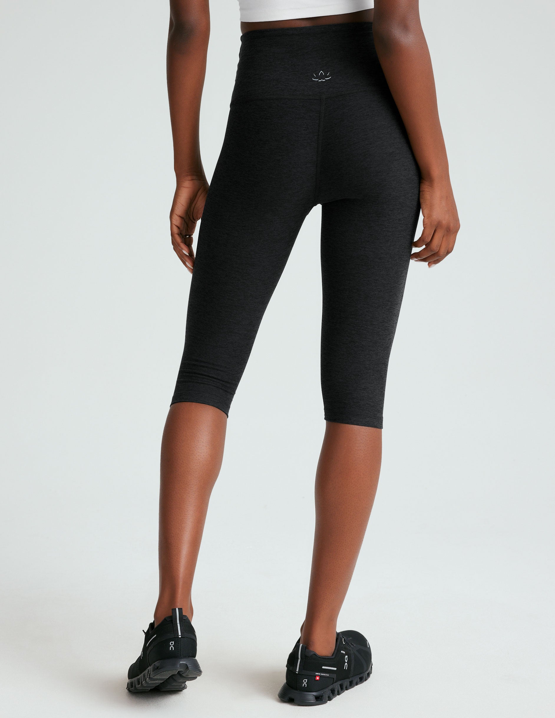 black high-waisted 14.25" length leggings.