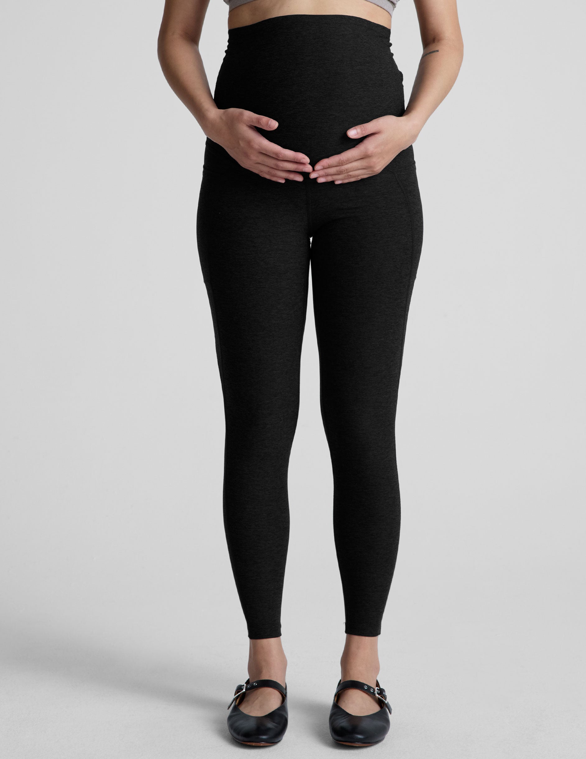 black maternity midi legging