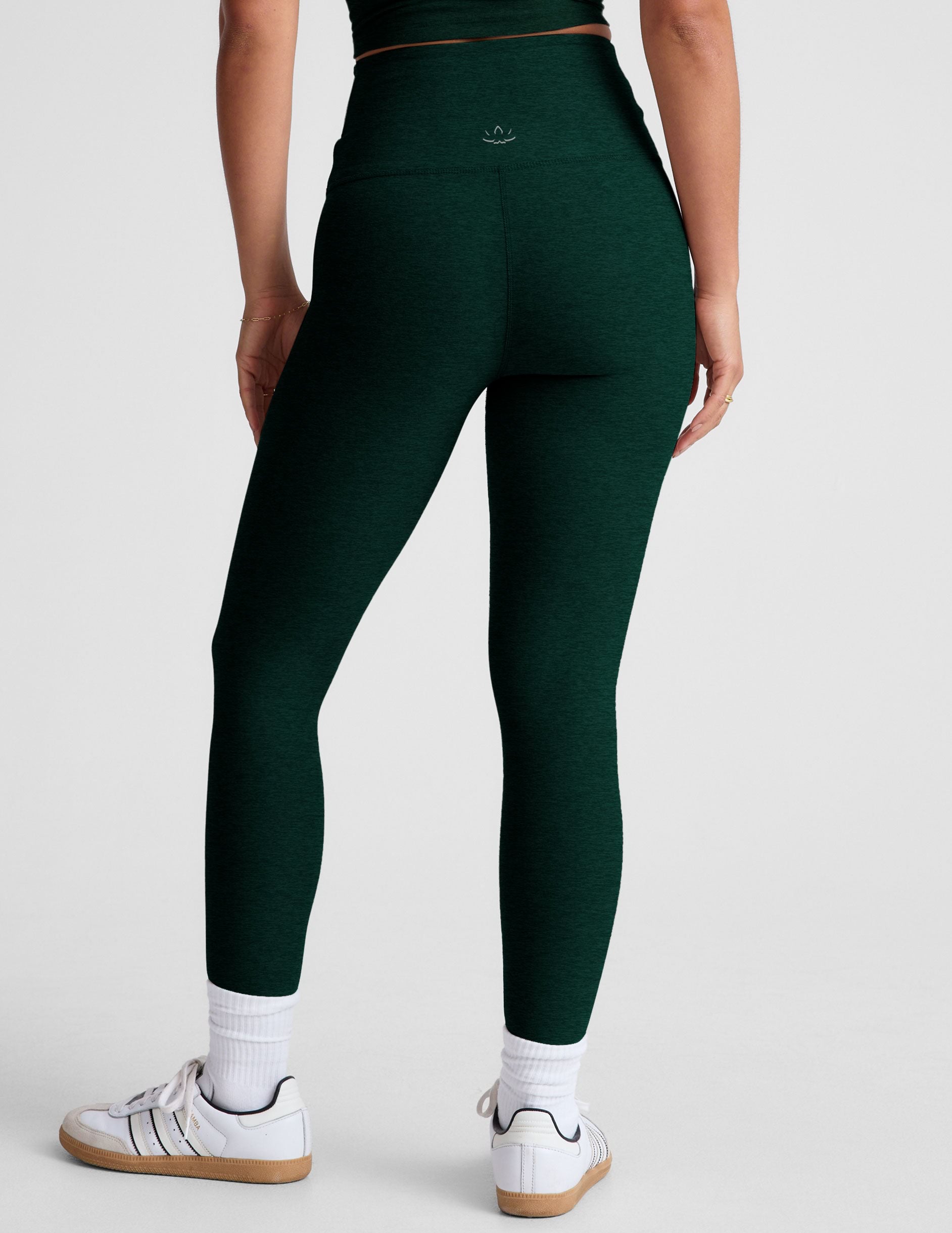 green midi legging with criss cross front
