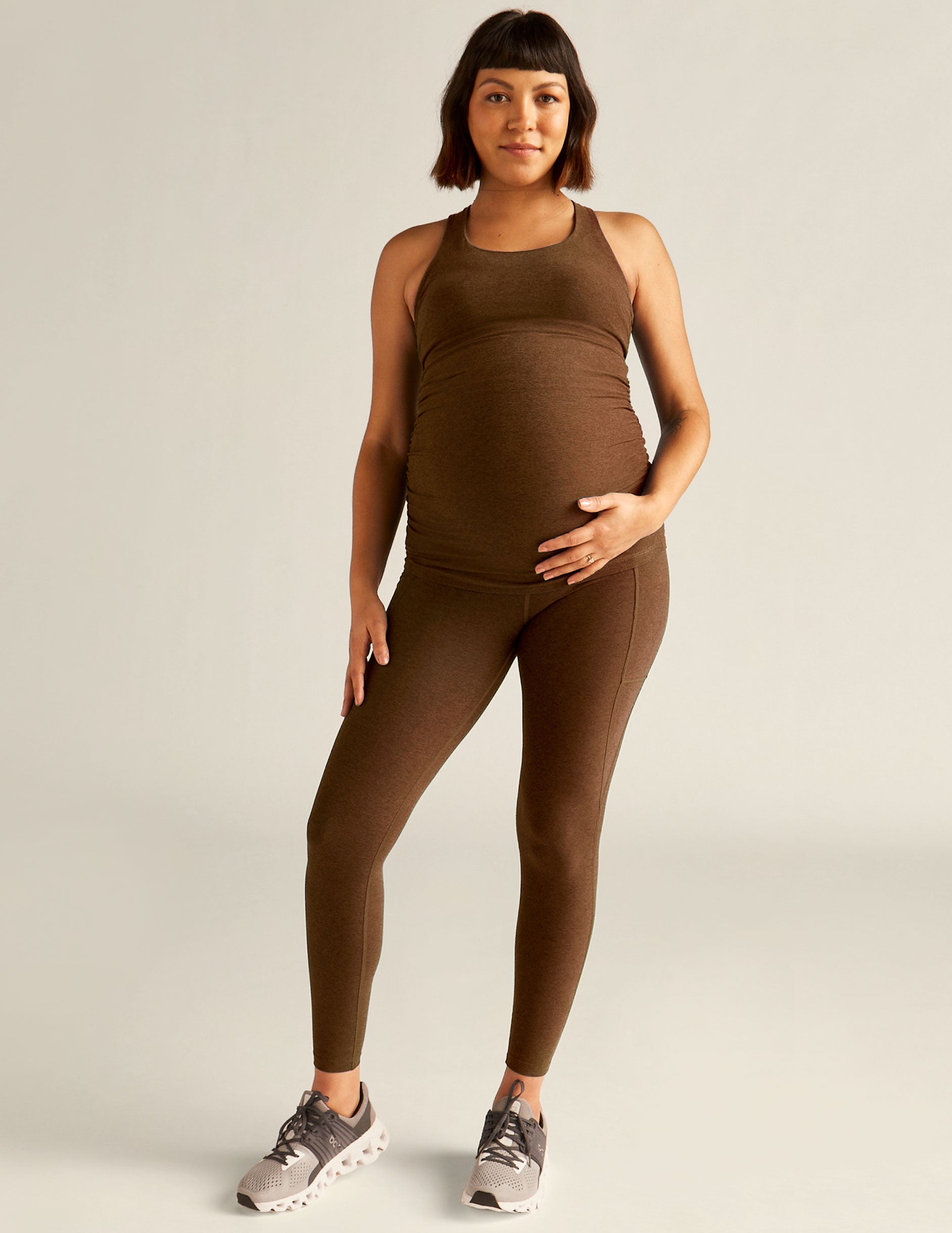 maternity brown tank top