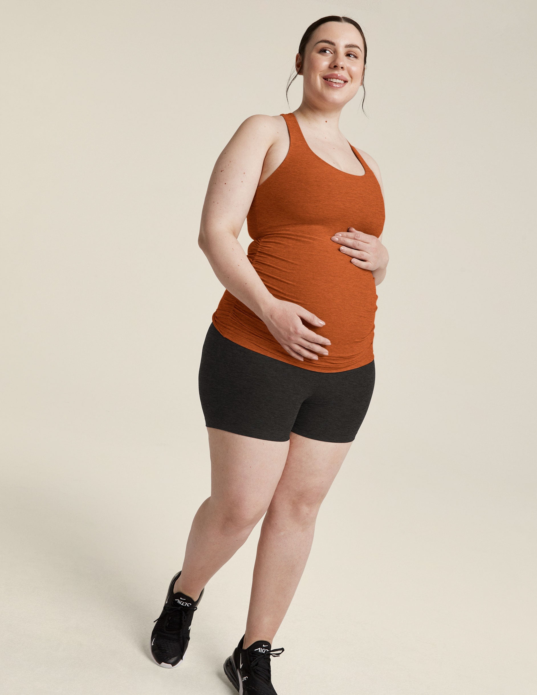 brown maternity tank top.