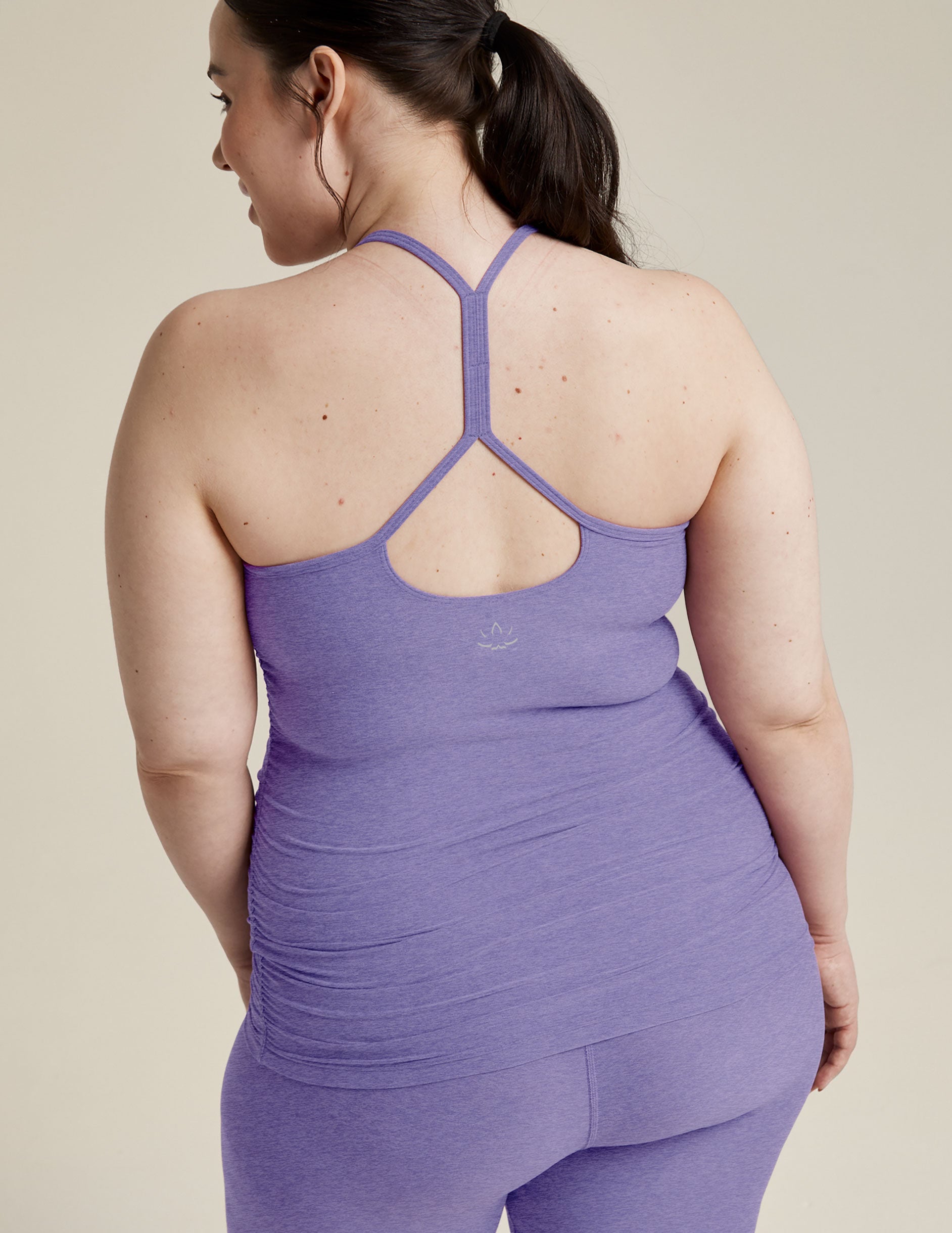 purple slim racerback maternity tank top.