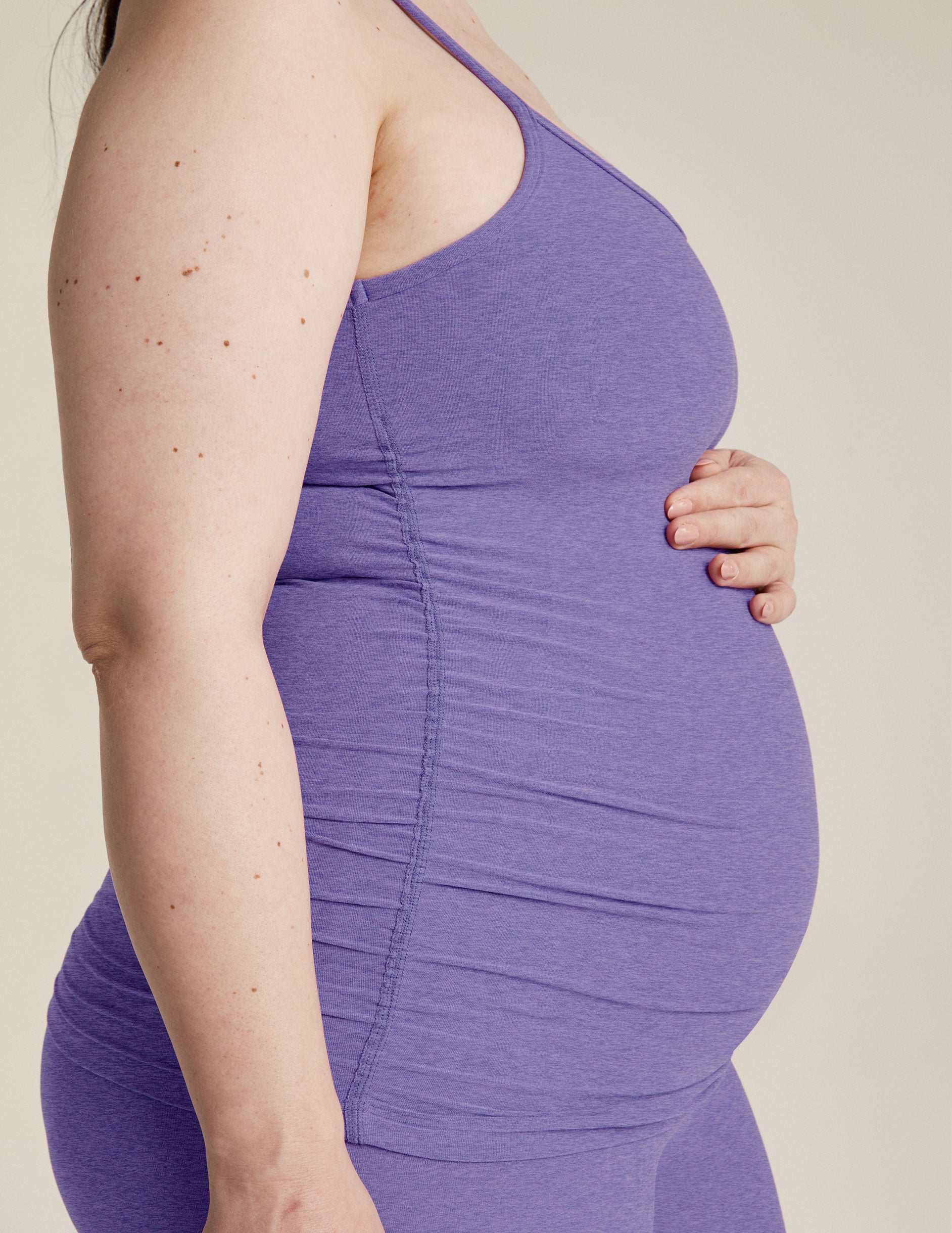 purple slim racerback maternity tank top.