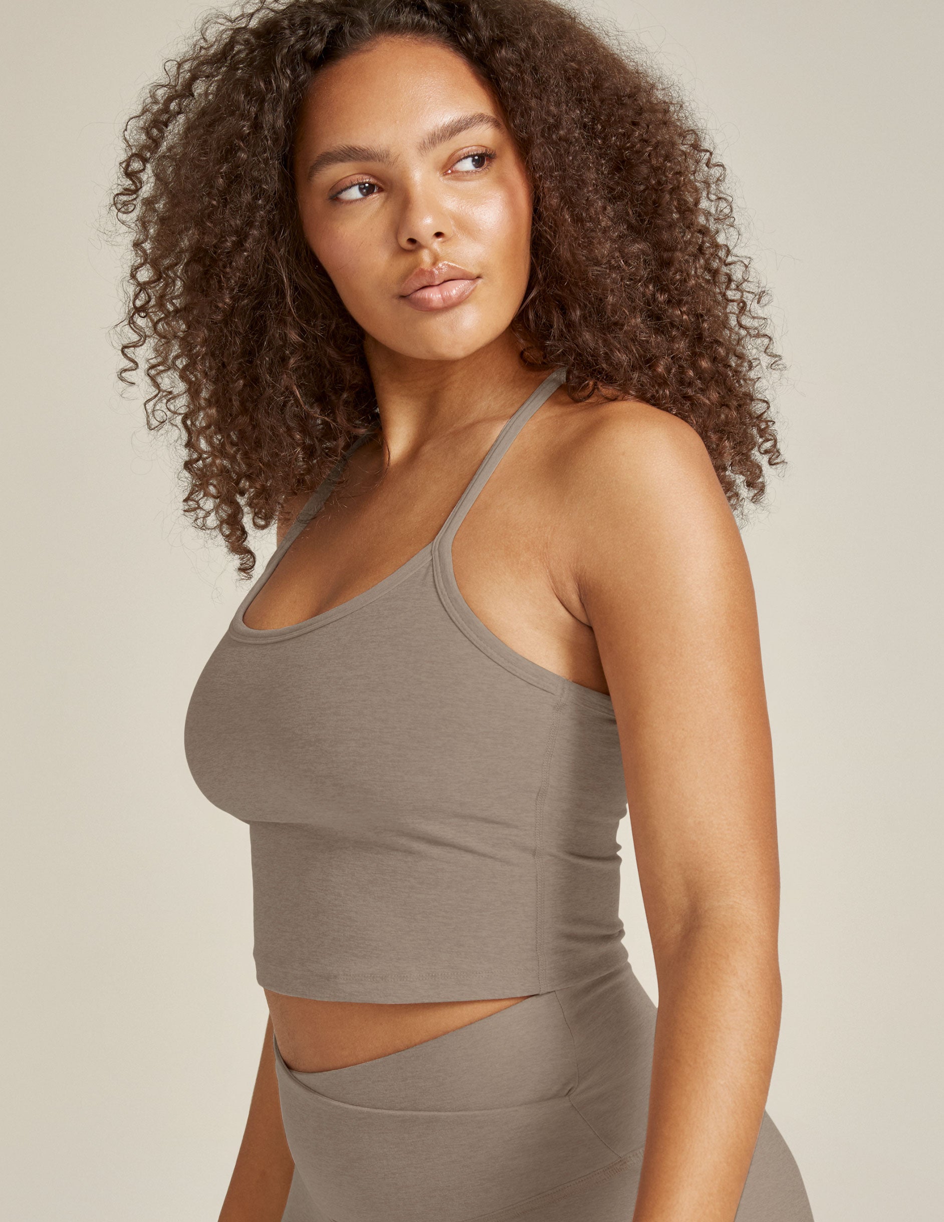 brown crop top
