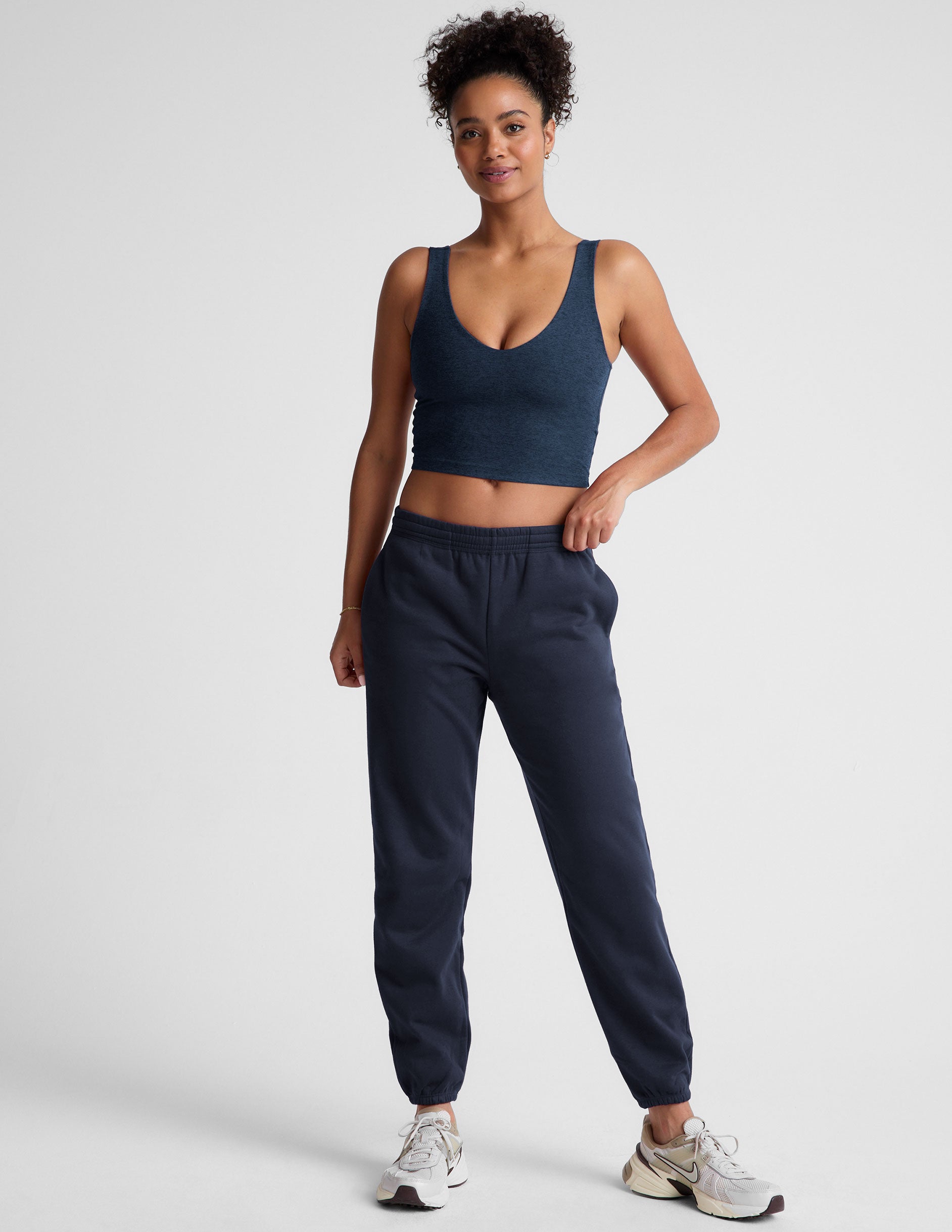 blue cropped tank