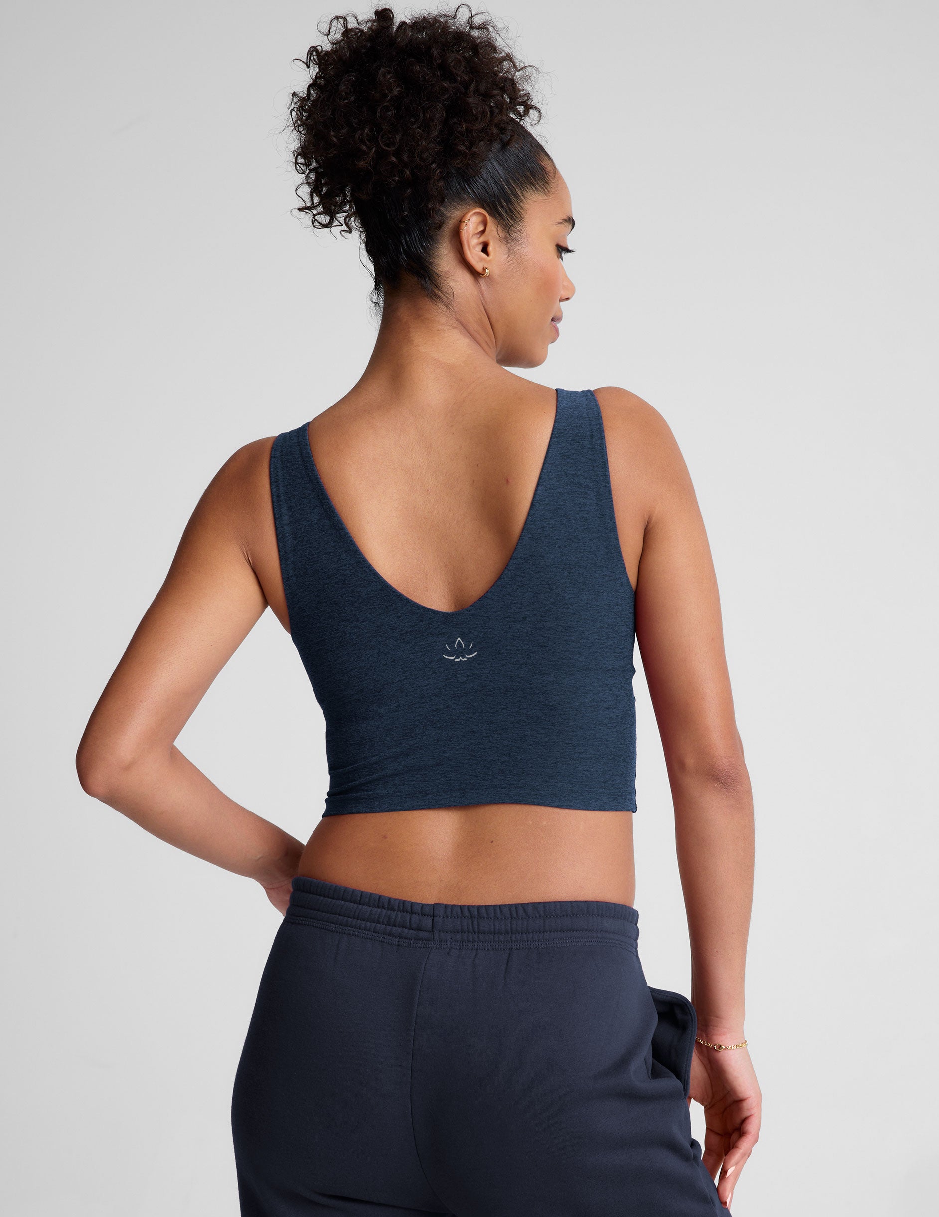blue cropped tank
