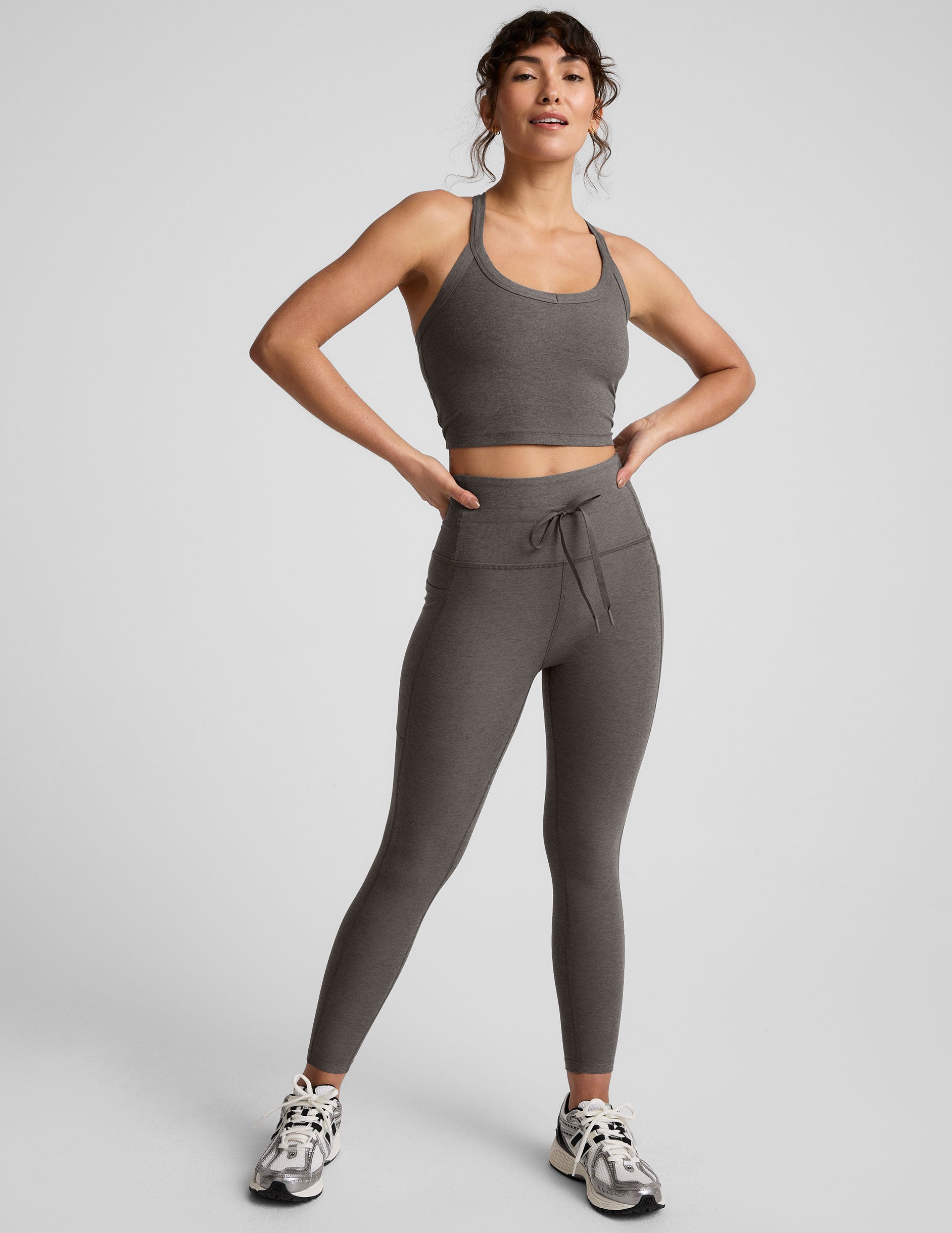 gray cropped top