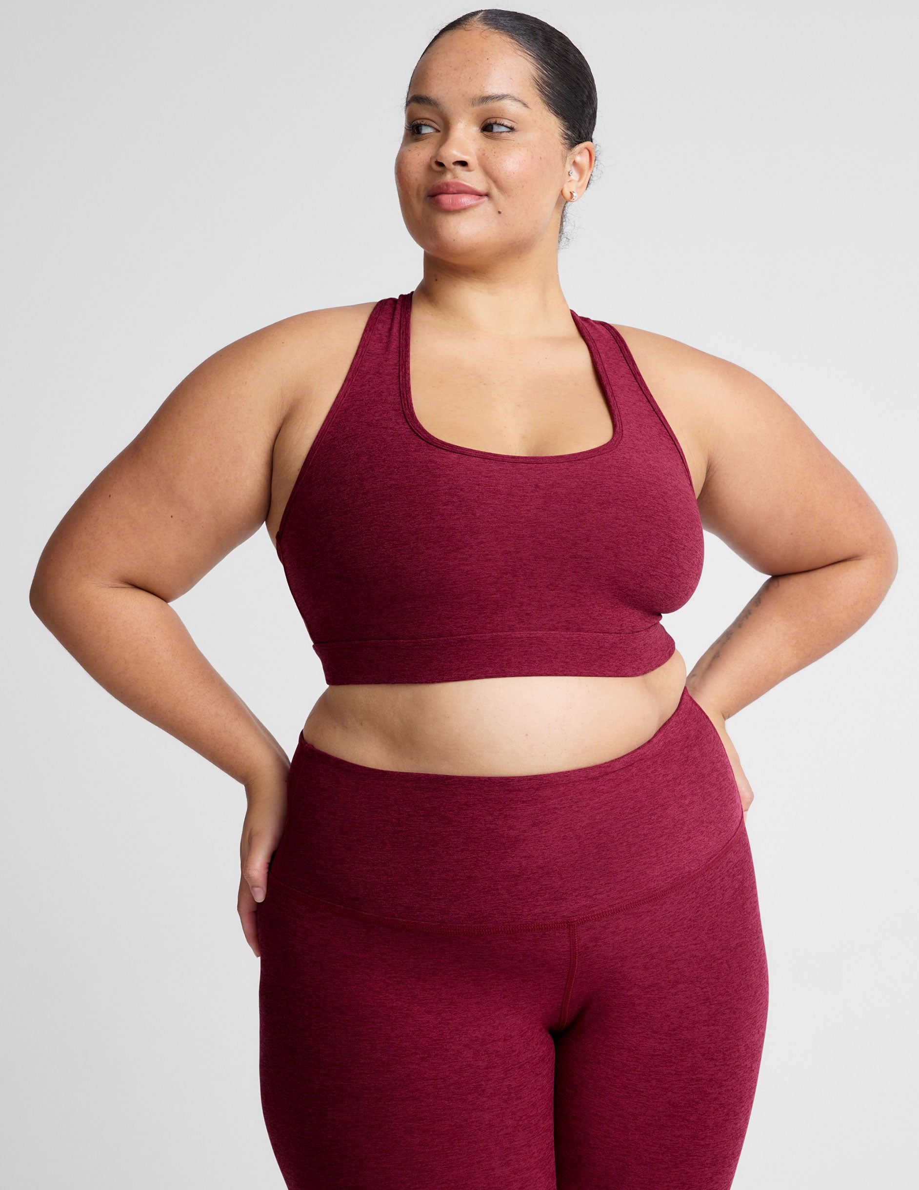 red plus size sports bra.