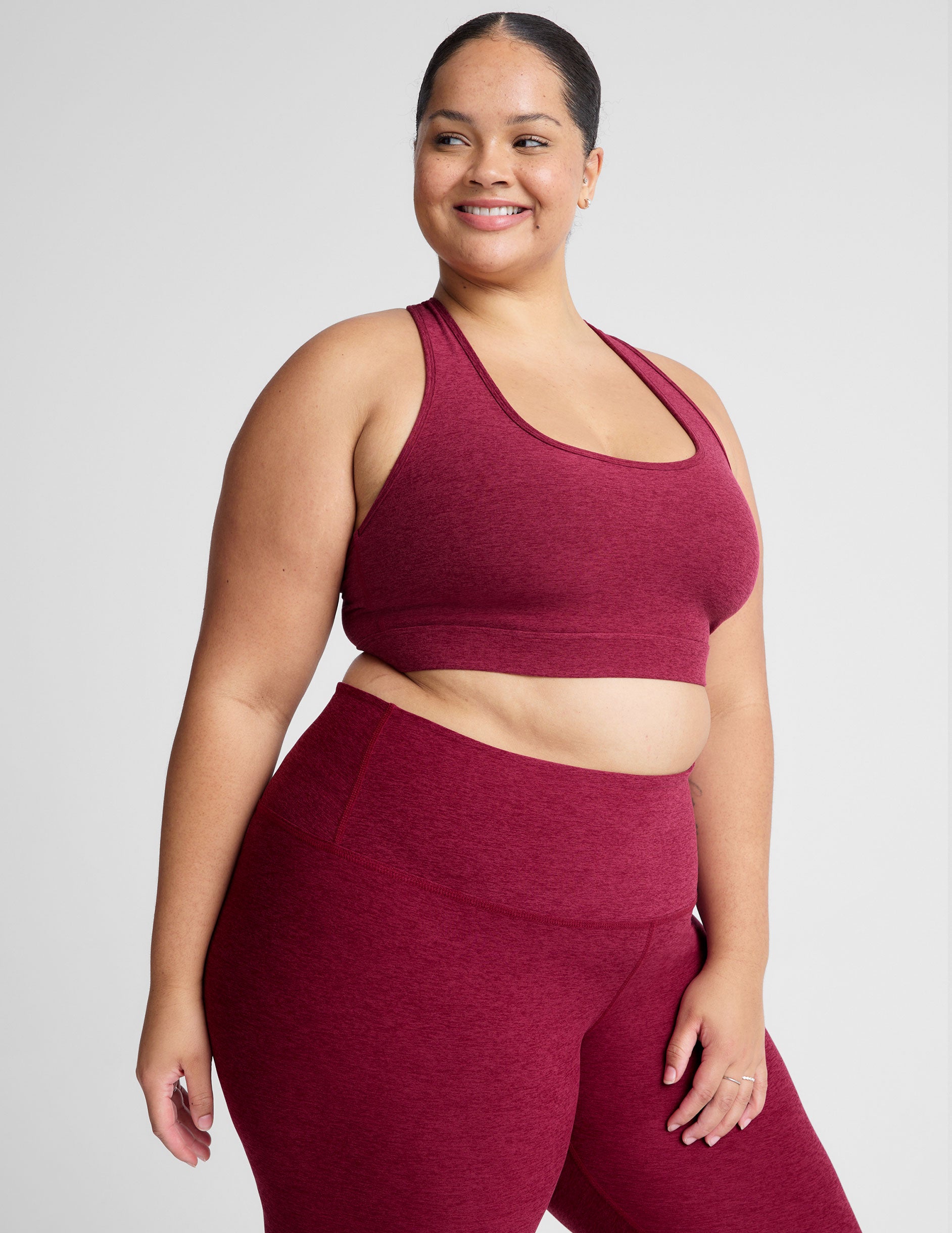 red plus size sports bra.