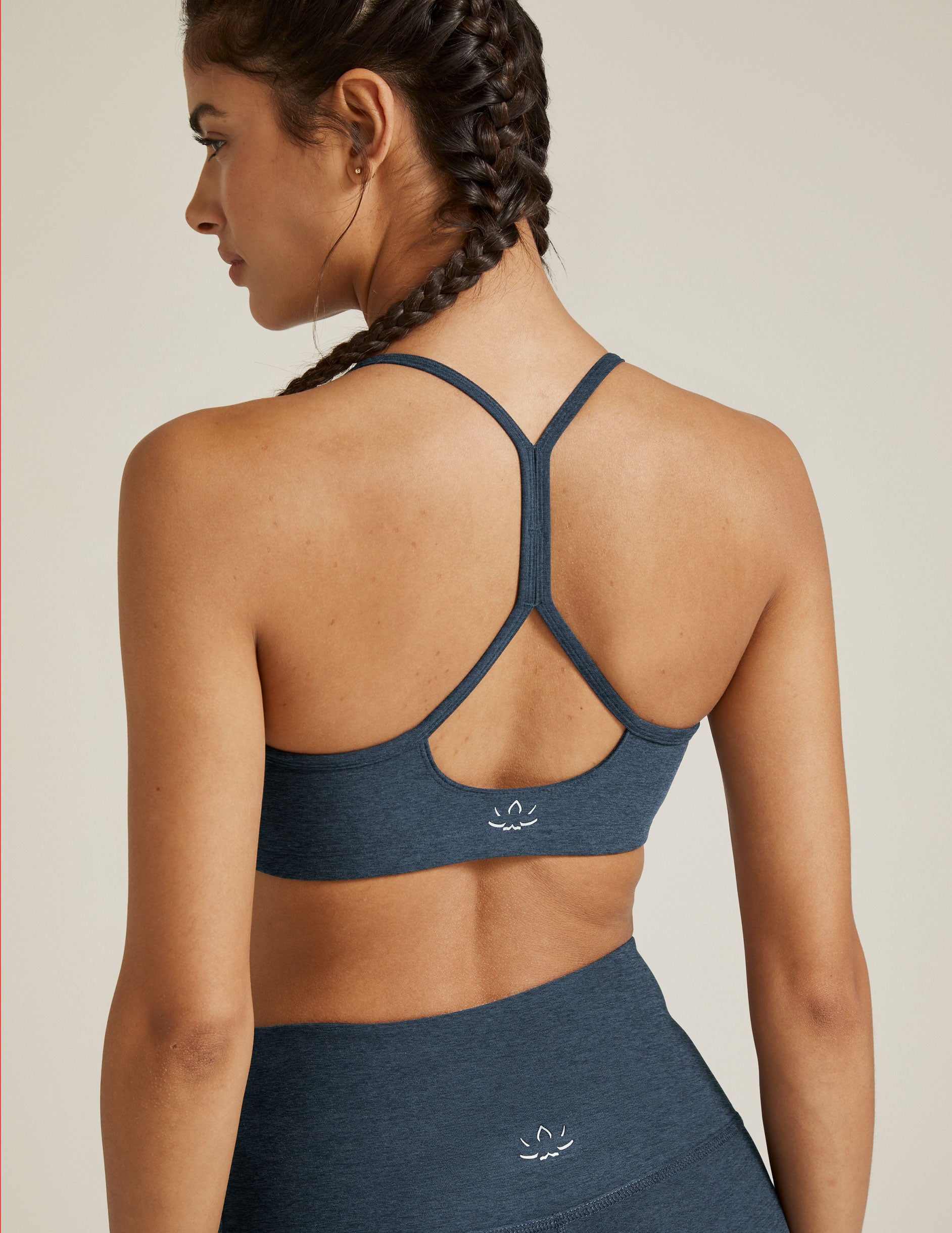 blue racerback bra top.