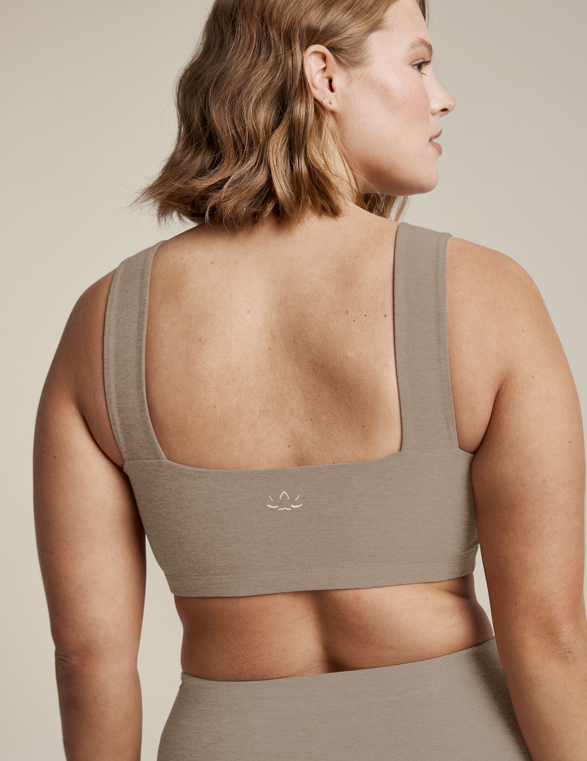 brown square neck bra
