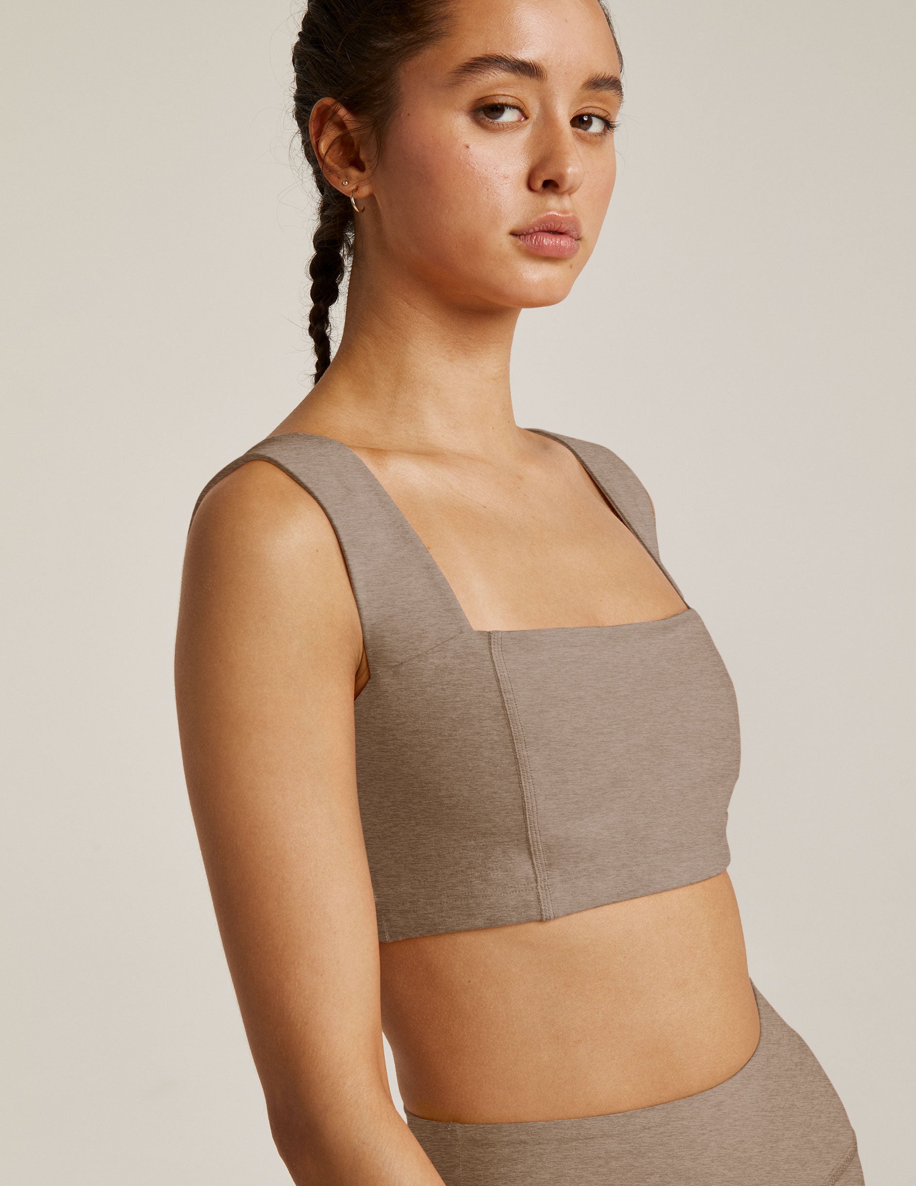 brown square neck bra