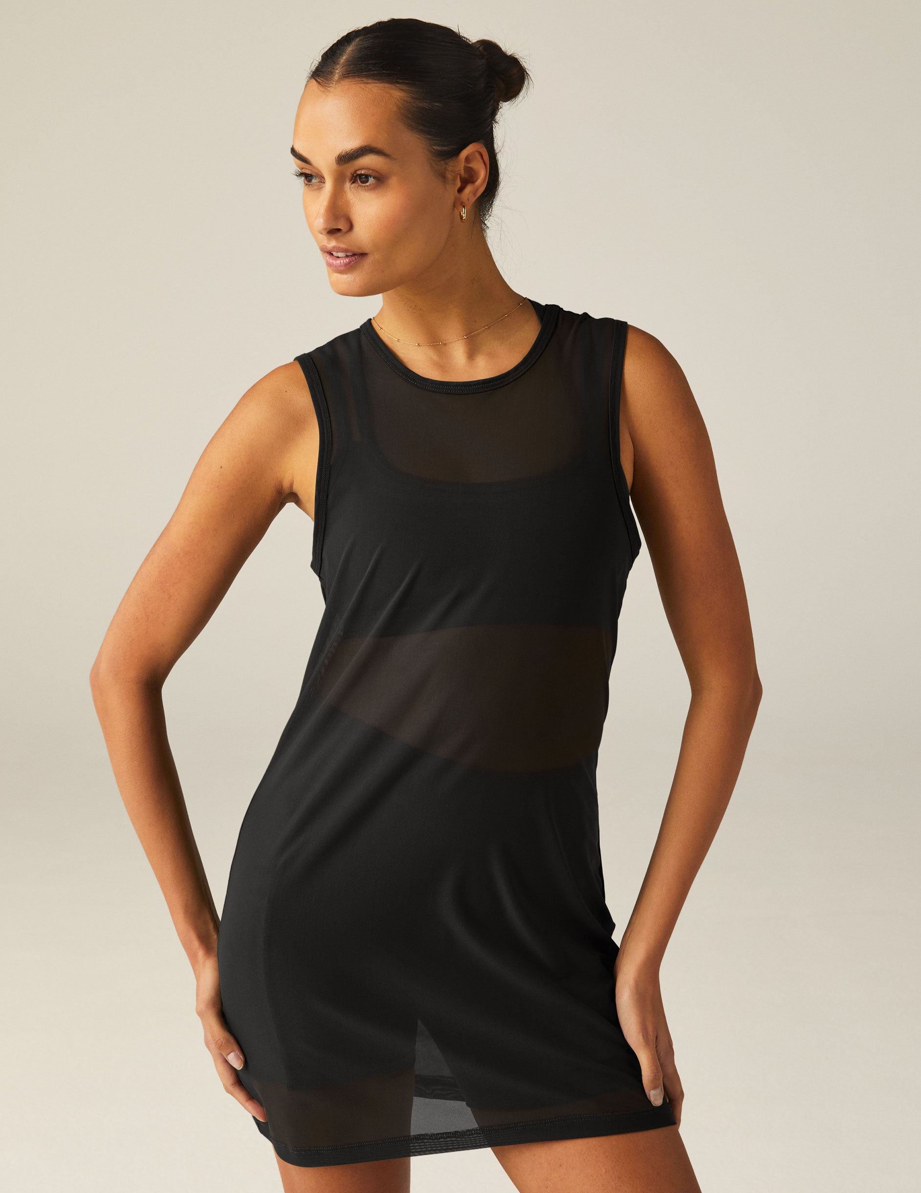 black mesh dress