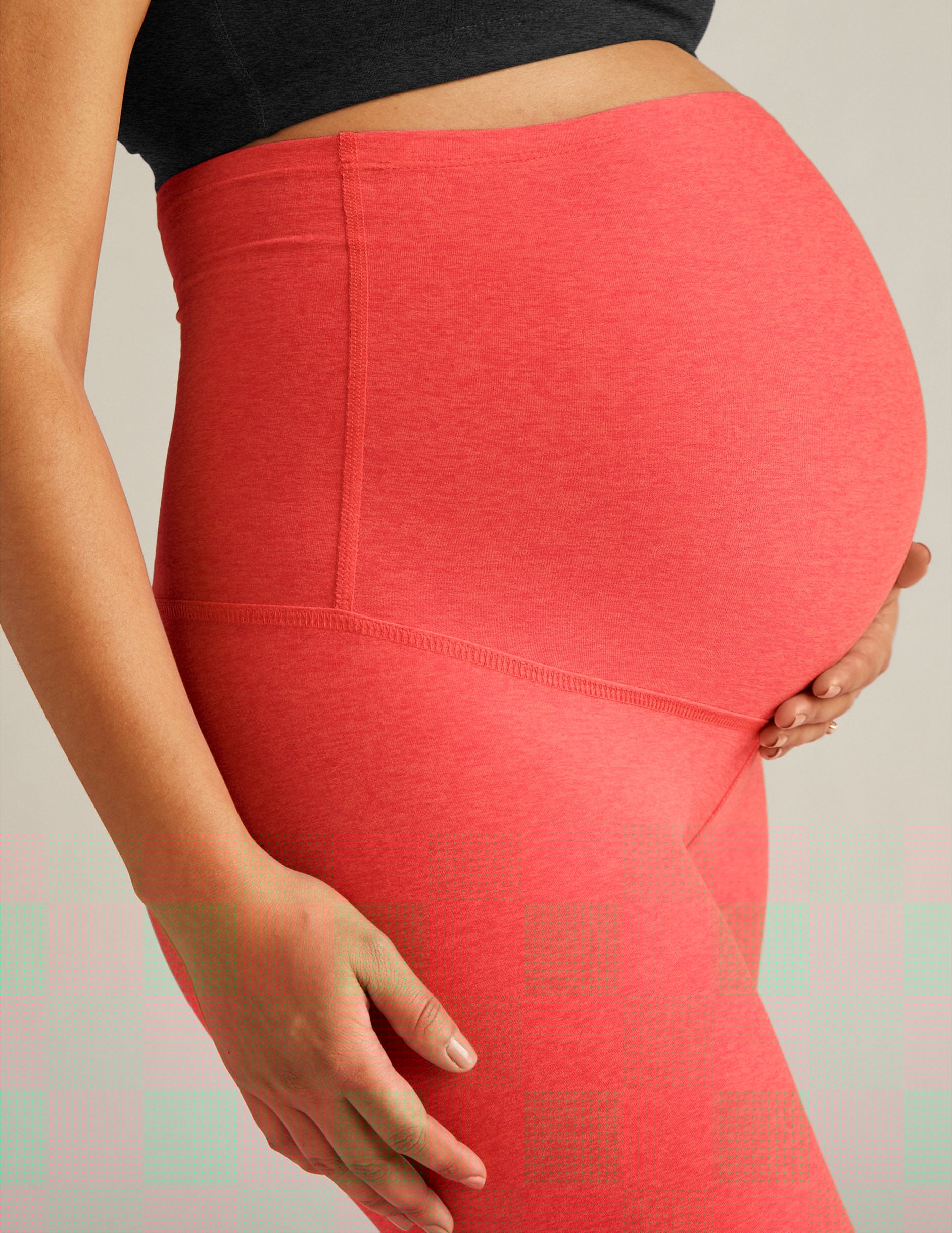 pink maternity midi leggings