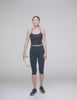 black high-waisted 14.25" length leggings. 